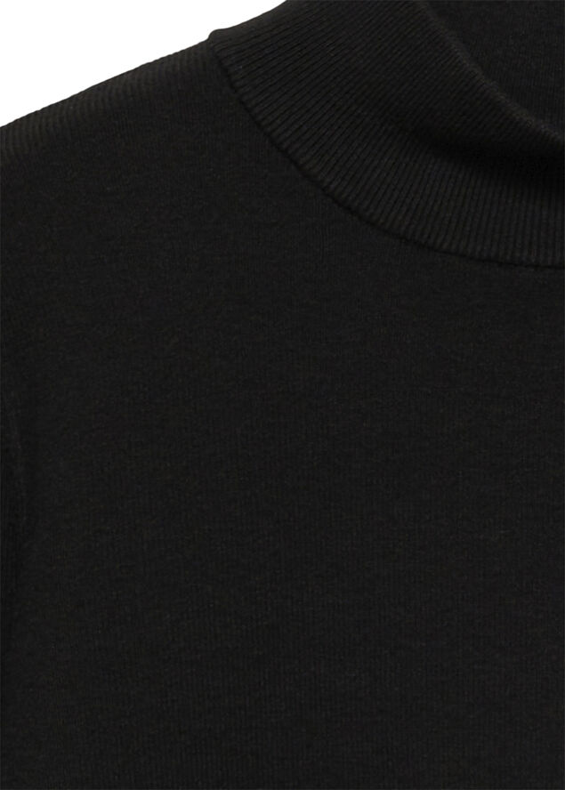 MANGO Striped sweater with shoulder butto Black
