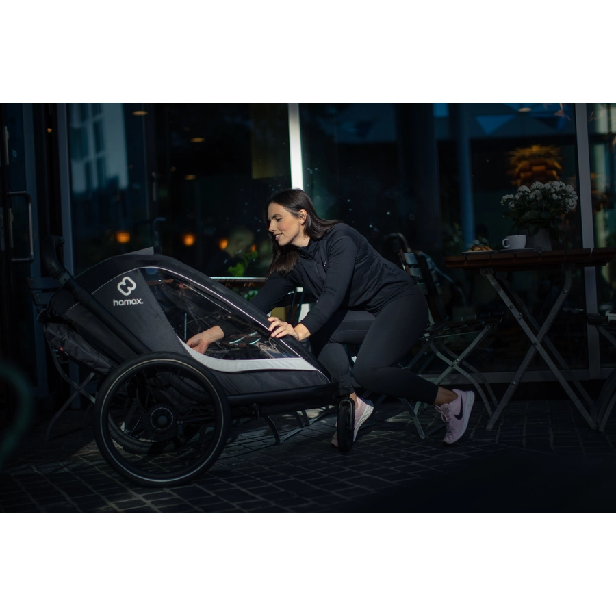 hamax Kinderfahrradanhänger Cocoon ONE Einsitzer greyblack