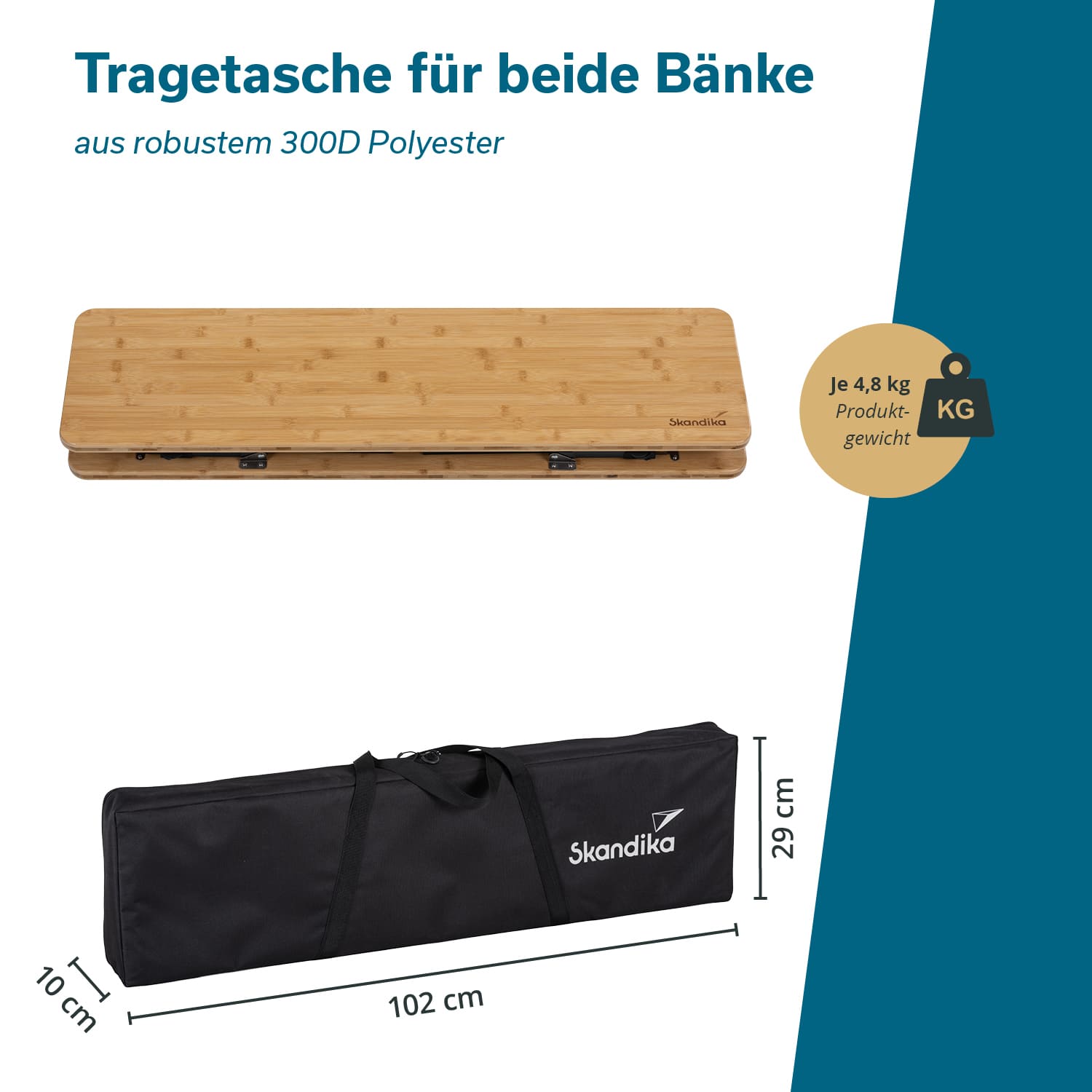 Skandika Tobro Bamboe zitbank - set van 2