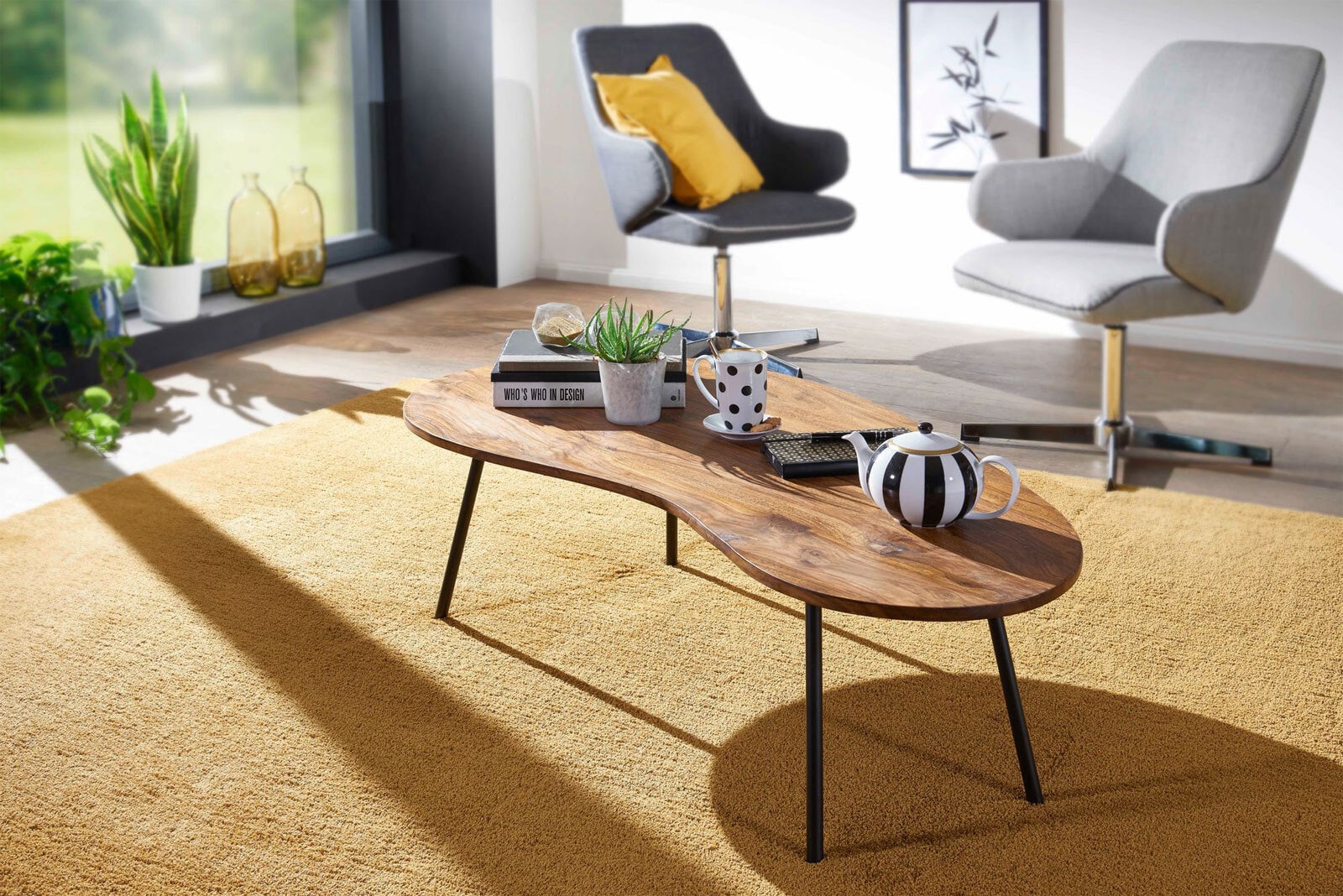 Couchtisch 122 x 63 cm braun/ schwarz