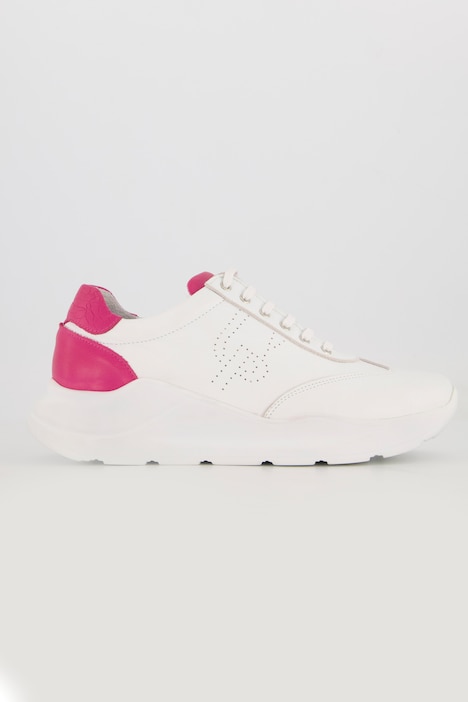 Leder-Sneaker, Farbakzente, Weite H