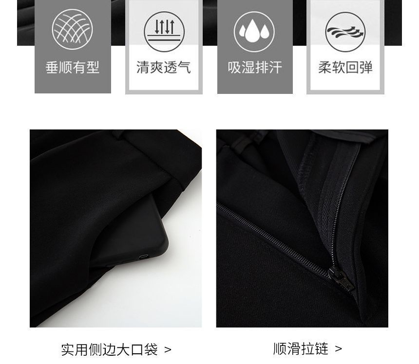 Happo - Hoge taille effen cropped taps toelopende pantalon