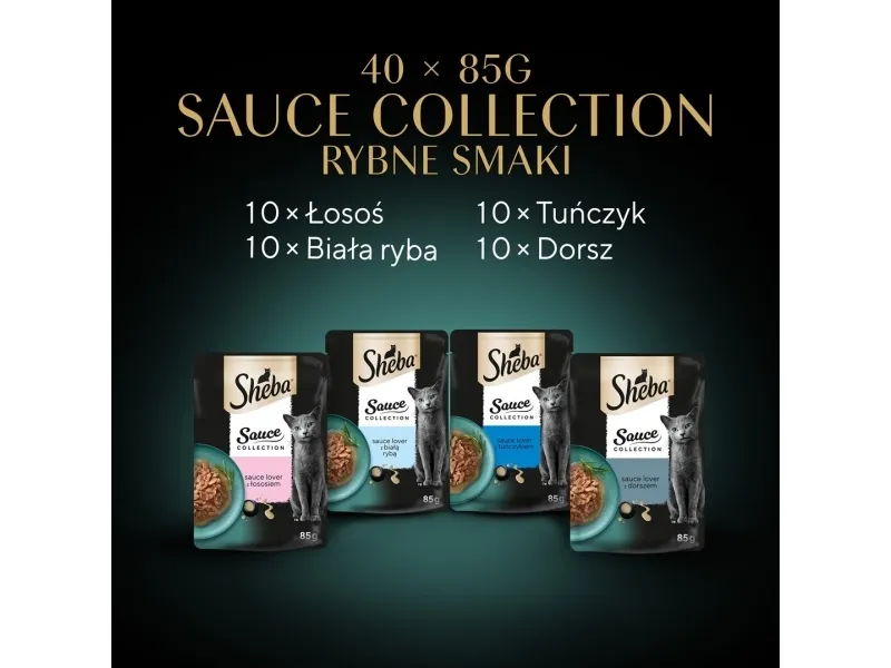 Sheba SHEBA Sauce Collection Fish Flavours in sauce vådfoder til katte i poser 85 g x 40 stk