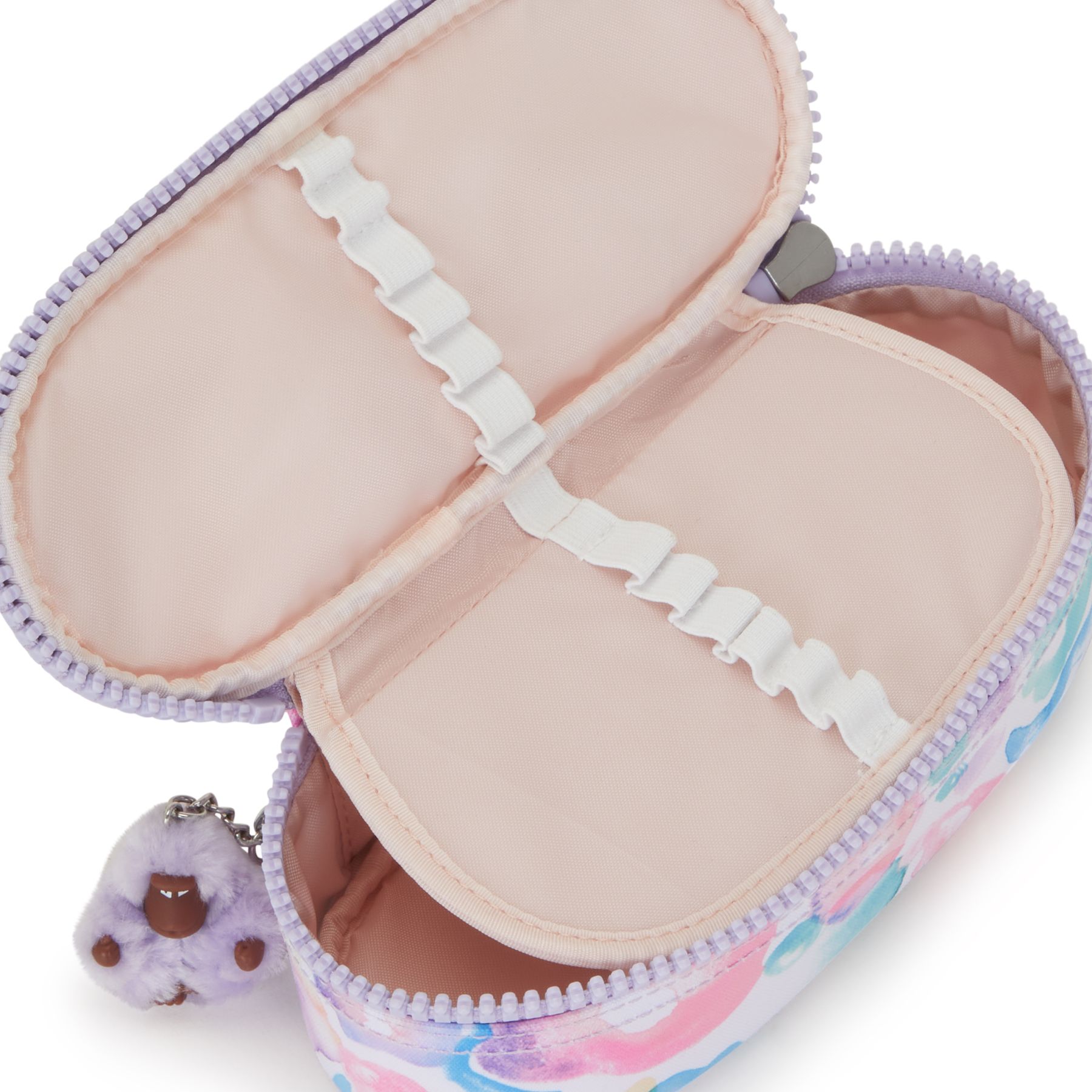 DUOBOX Trousse zippée moyenne à imprimé - Aqua Flowers