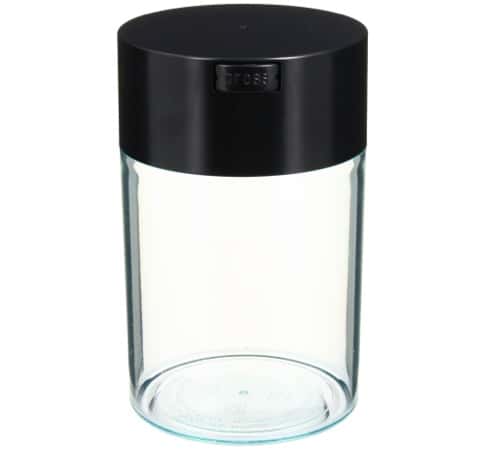 Boite conservatrice avec vide d'air 500gr/1.85L noire et transparente - Coffeevac