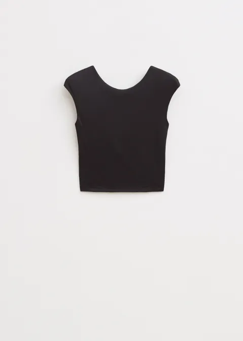 T-shirt met opening op de rug zwart (ZWART)