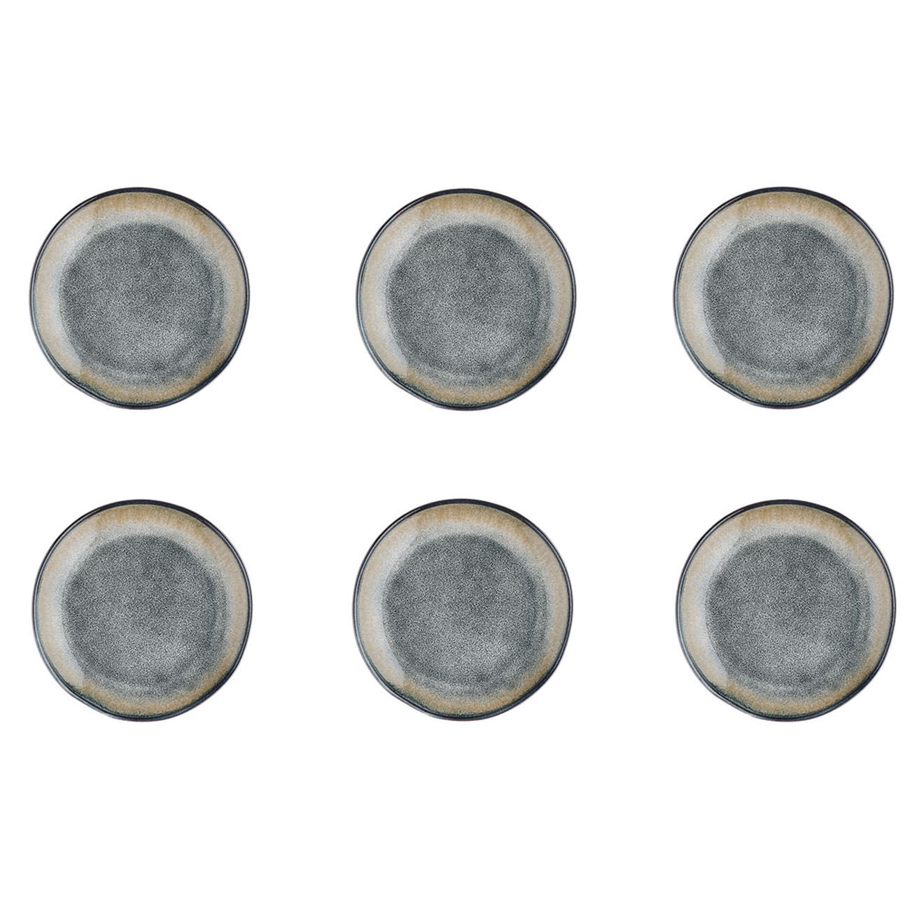 Bjorn 6 Assiettes Genesis bleu/gris kaki - D.20.5 cm