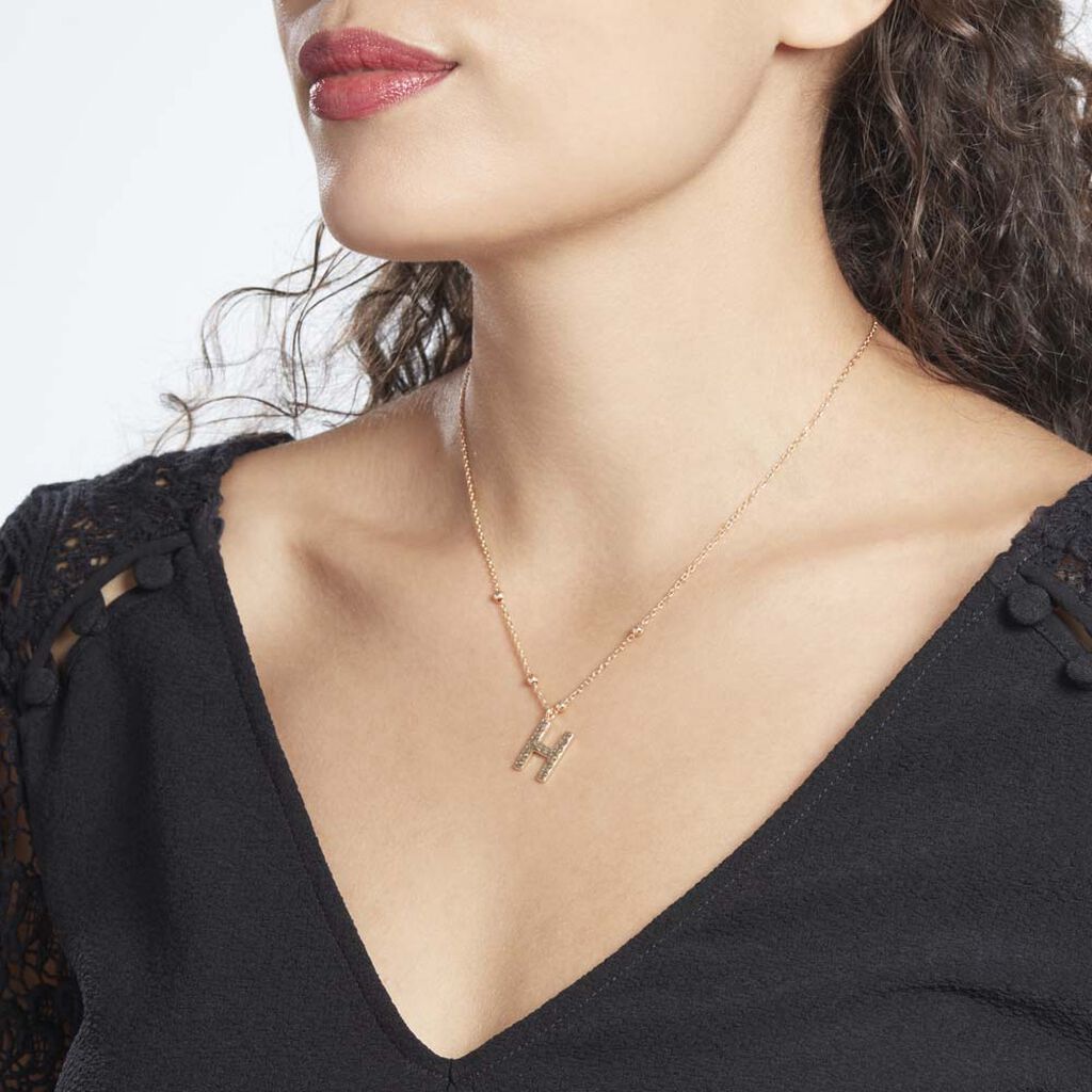 Collier Plaqué Or Jaune Lettra