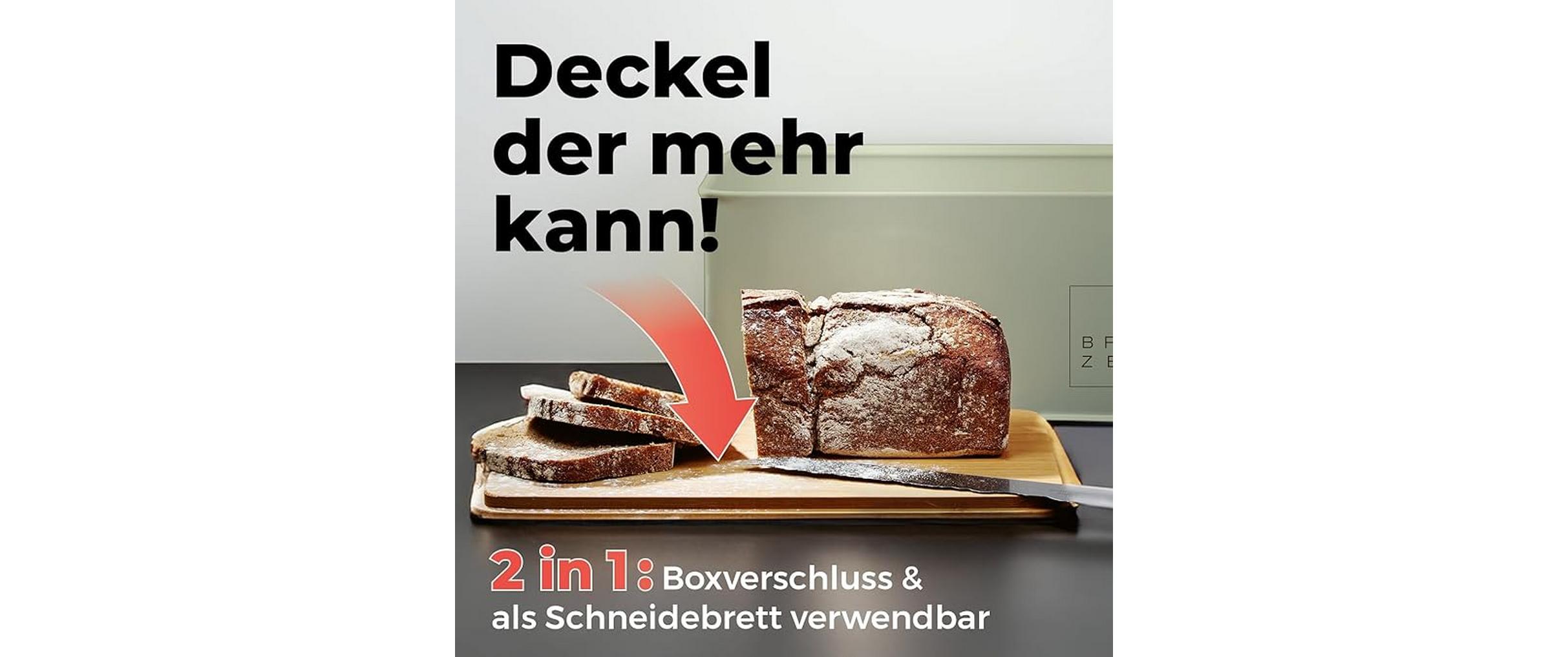 Brotkasten 30 x 23 x 14 cm Metall, Holzdeckel, China BambusBrotdose