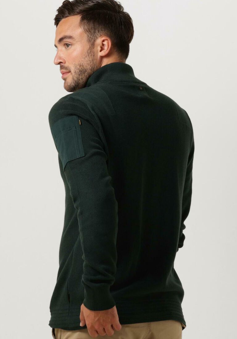 PME LEGEND groene pme legend trui half zip collar cotton knit
