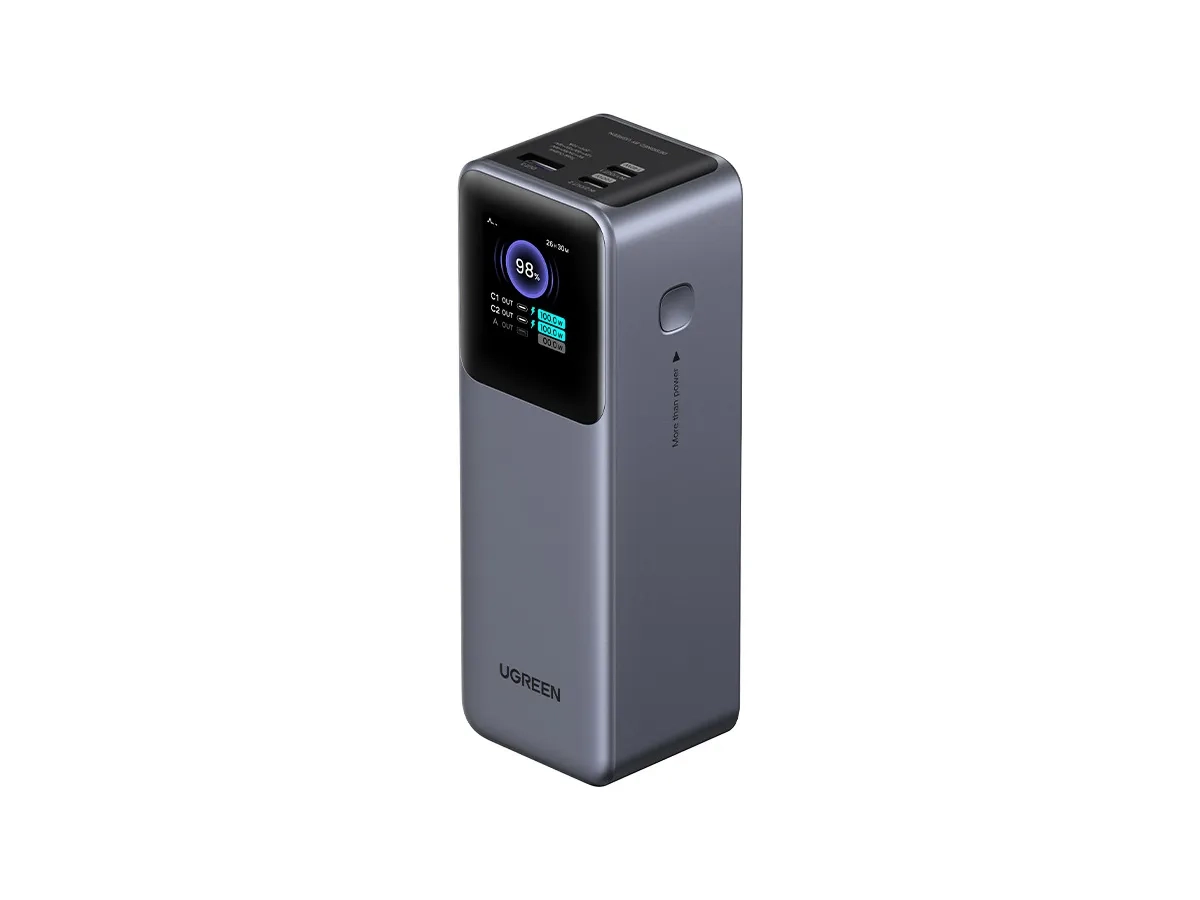 (200W) Nexode 25000mAh Powerbank Dual USB C / USB A Ladegerät inkl. USB C Ladekabel Power Delivery (35525B) - Grau