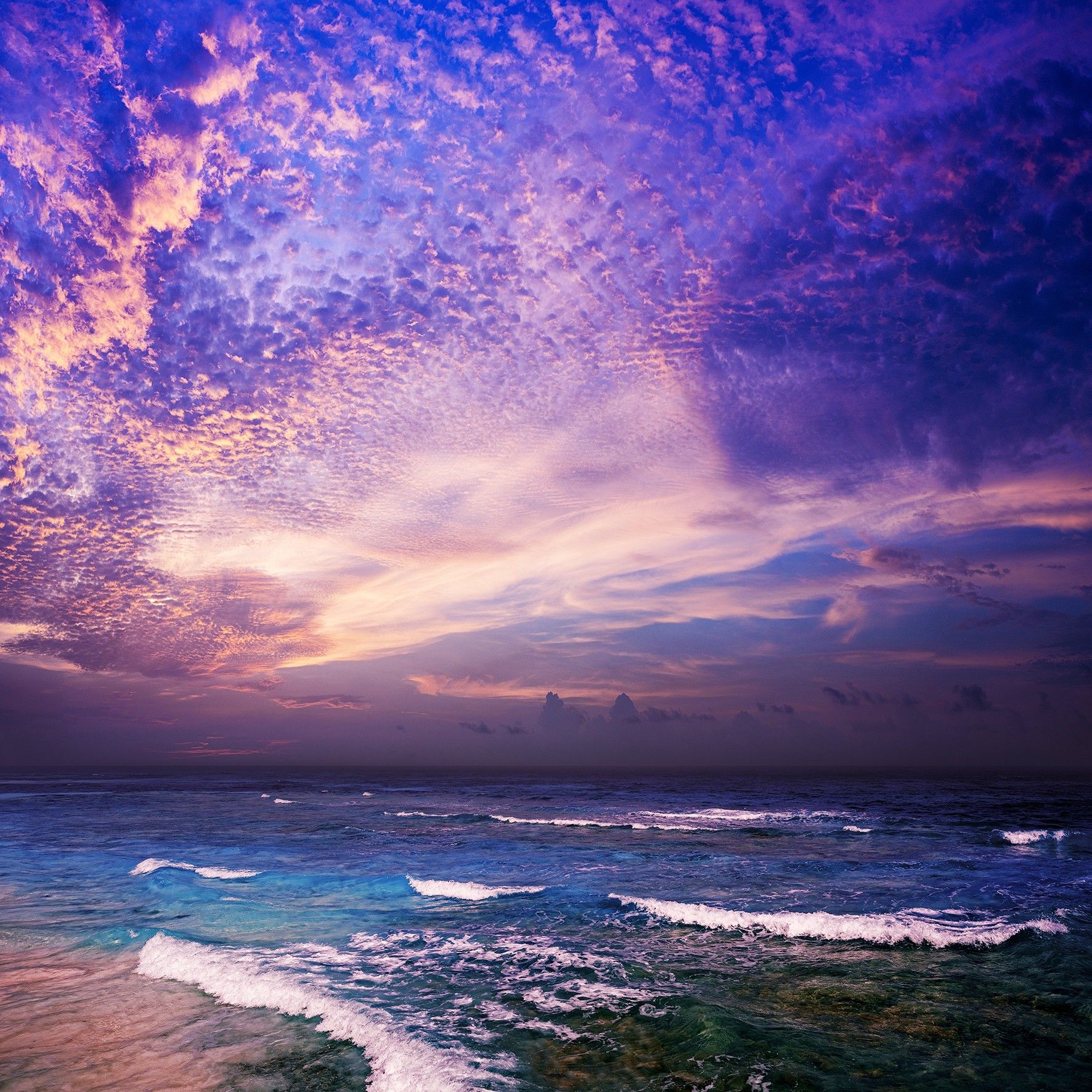 Aludibondbild DARK SEA & HORIZ