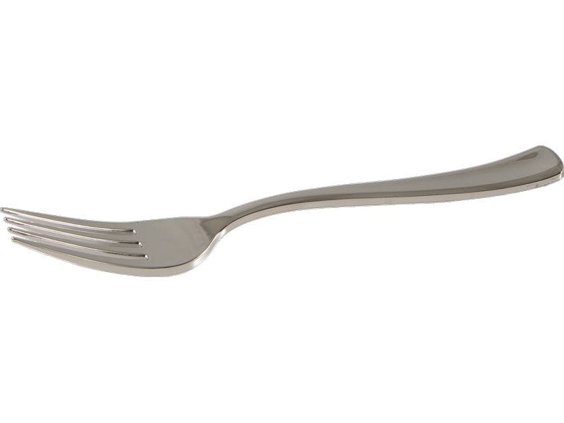 ELCO Einweg-Gabel 19 cm, 50 Stück, Silber Besteck aus Kunststoff