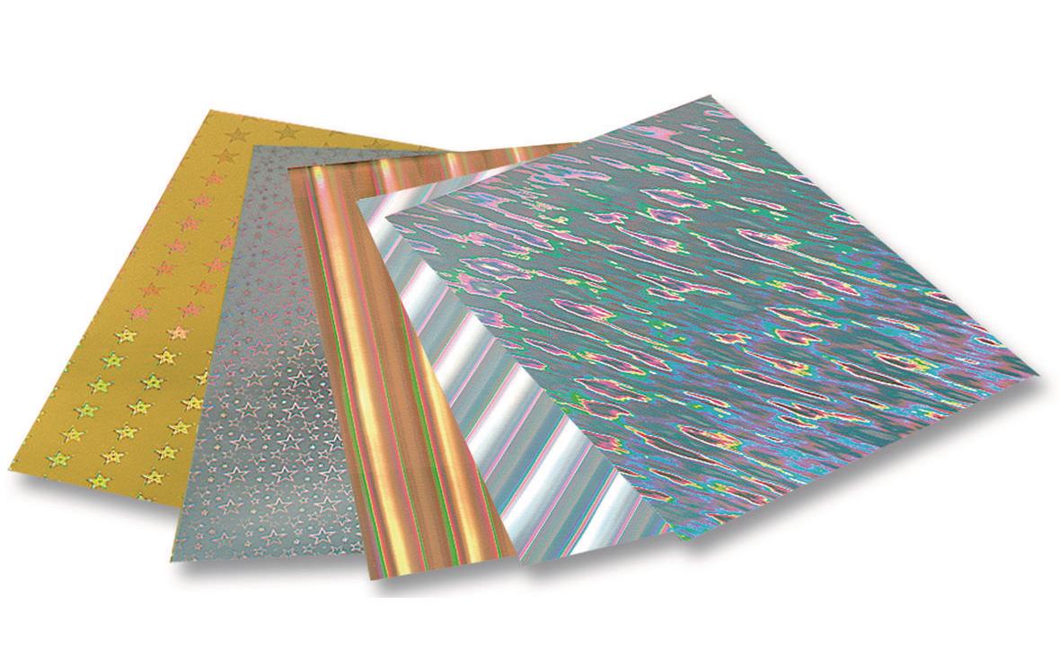 Bastelpapier Holographischer Karton sortiert MehrfarbigHolokarton