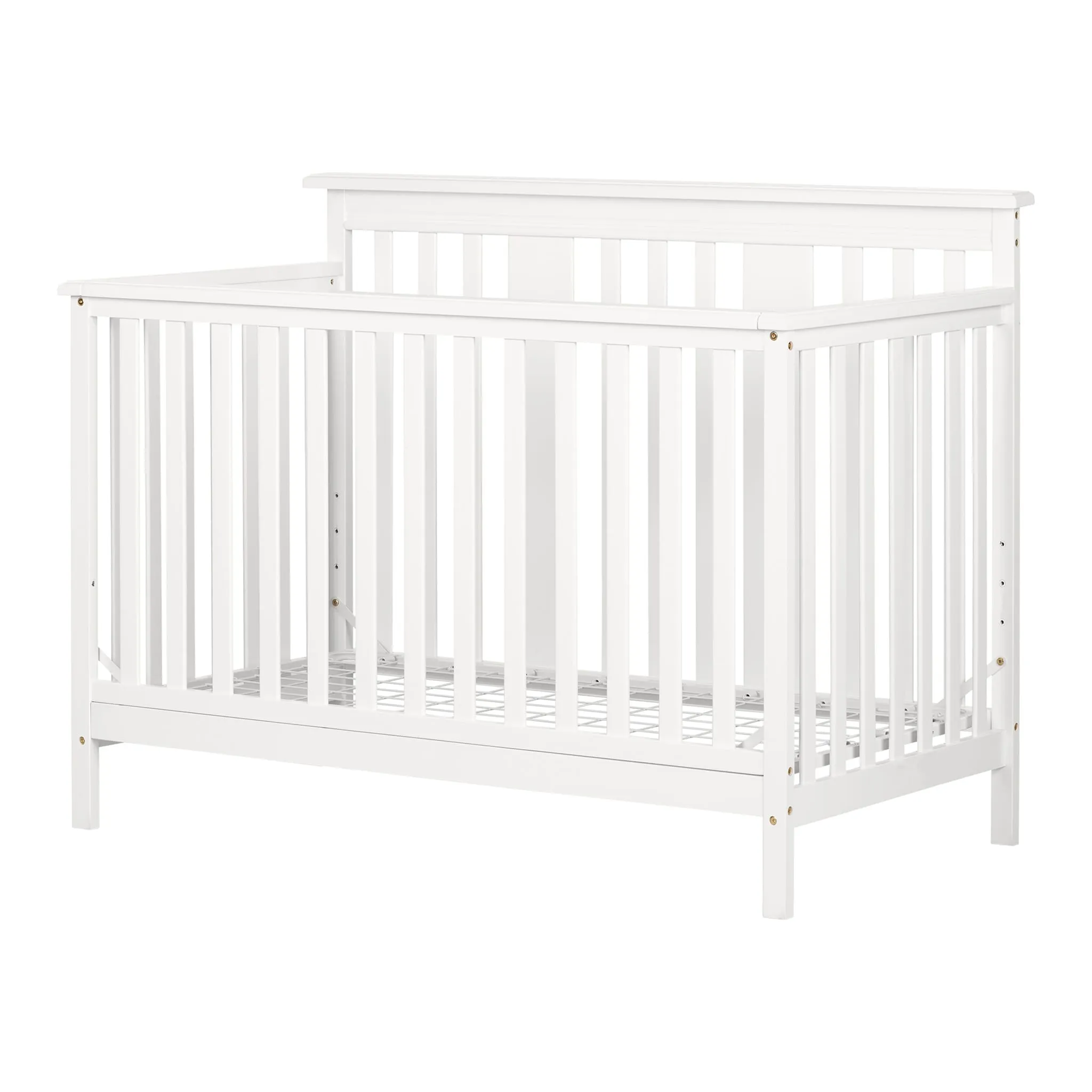 South Shore Couchette - hauteur de matelas ajustable avec barrière de transition - Little Smileys Blanc Solide