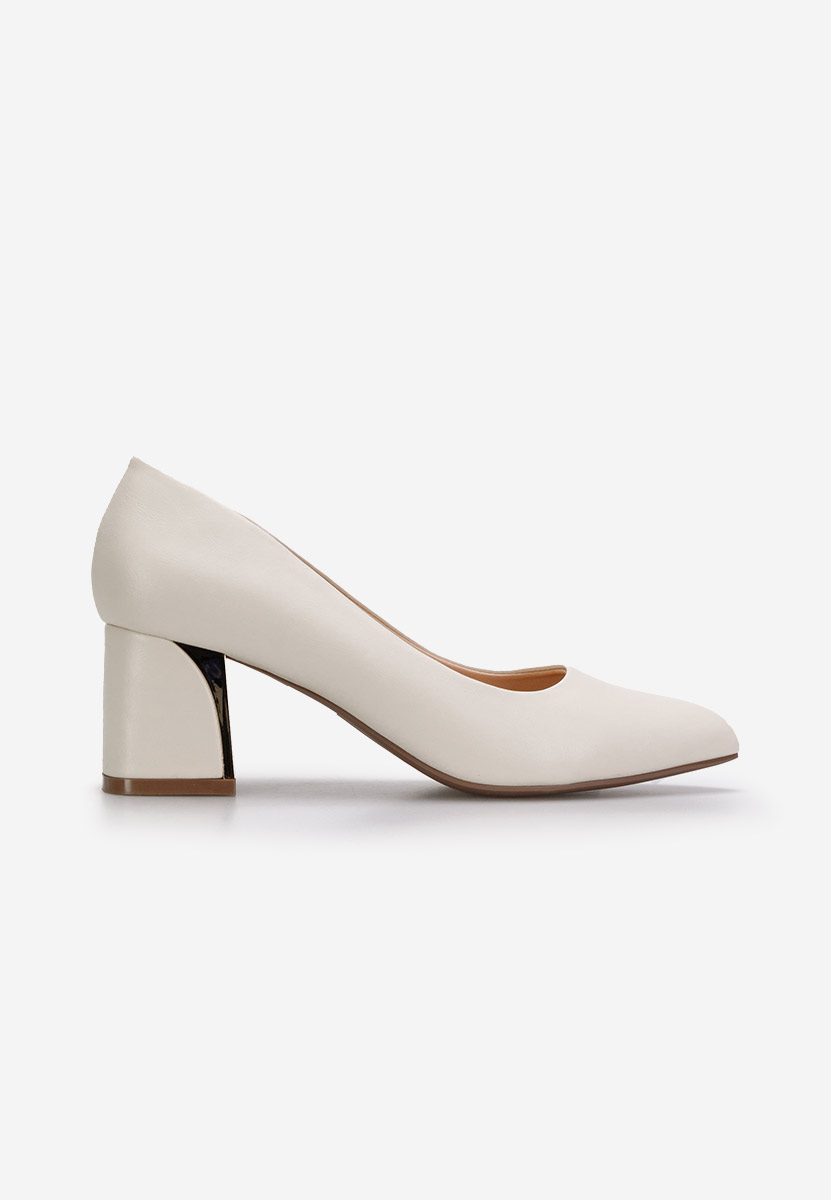 Chaussures à talon épais beige Clarisse