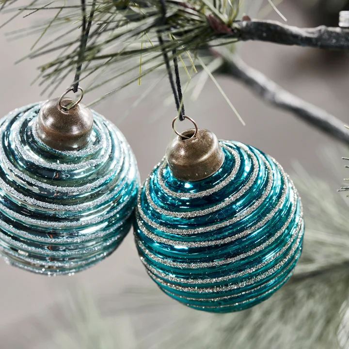 House Doctor - Lolli Christbaumkugel, Ø 6 cm, blau (6er-Set)