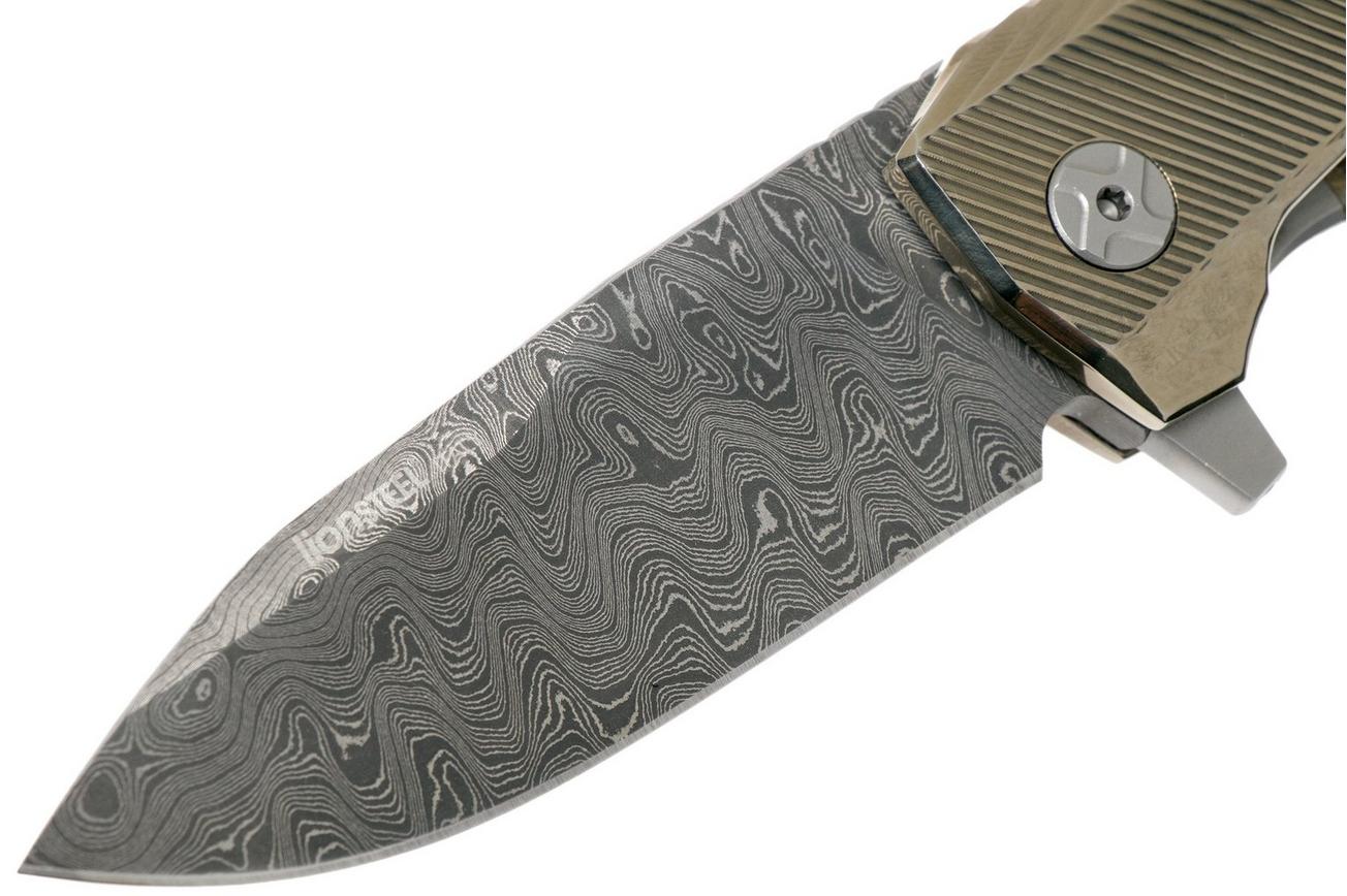 LionSteel ROK Damascus Gold Titanium ROK DD GL zakmes