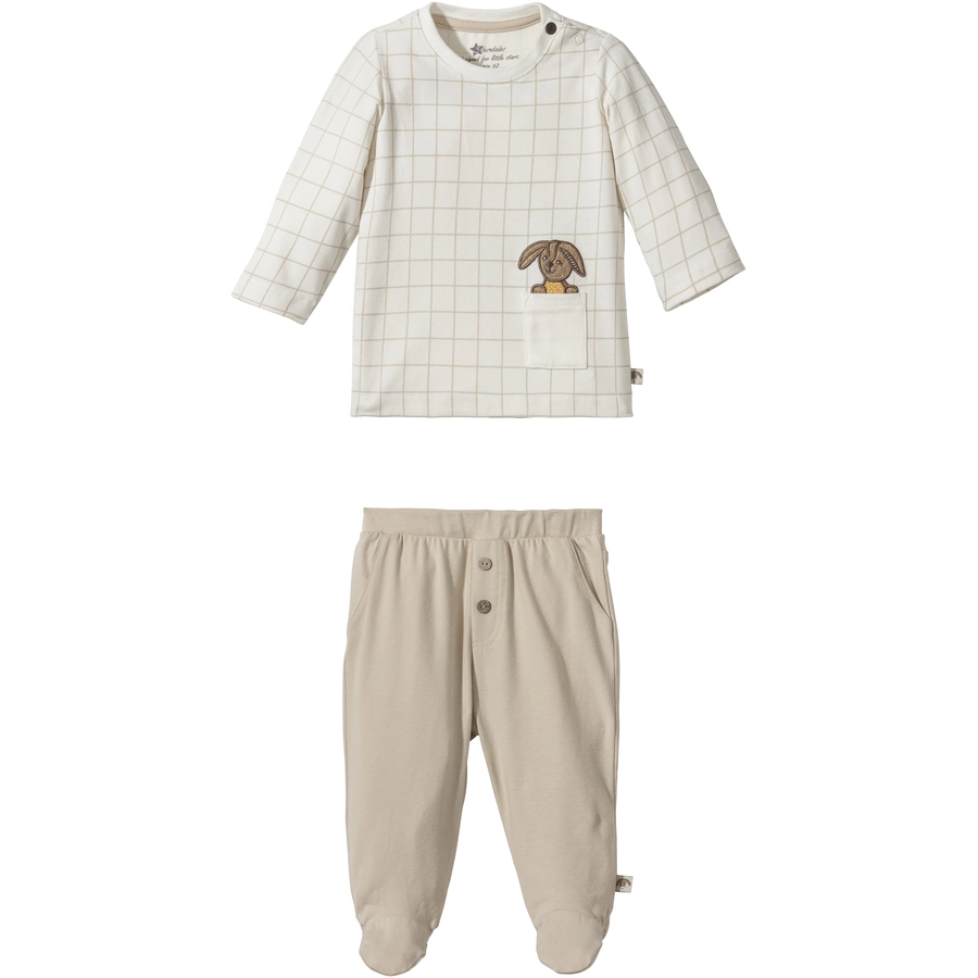 Sterntaler Set Langarm-Shirt und Hose Karo beige