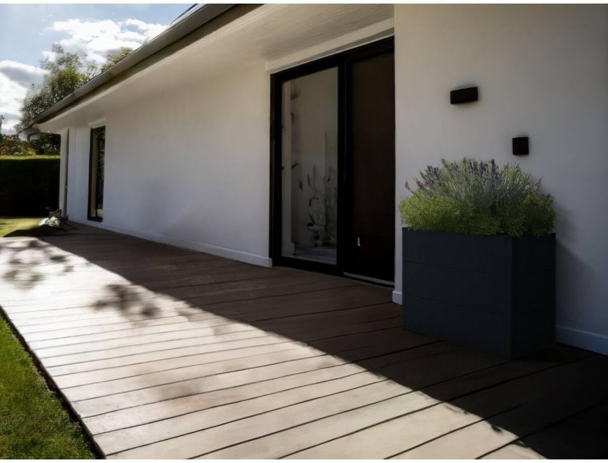 Metzler Hochbeet für den Garten oder Balkon – Stahl in Anthrazit | Witterungsbeständiges Metall-Gartenbeet, Pflanzenbeet, Blumenhochbeet | 100 x 50 x 77 cm