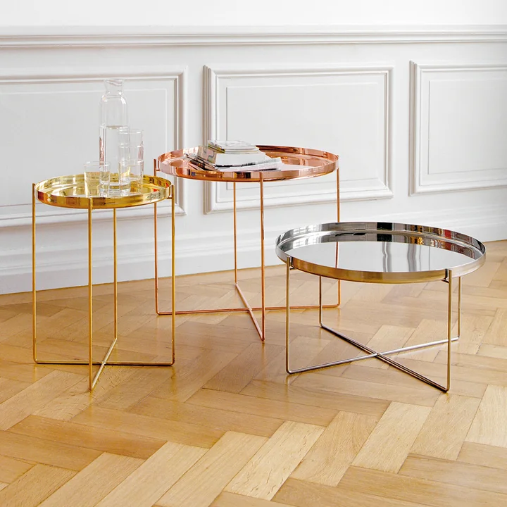e15 - Habibi Beistelltisch H 47 cm / Ø 37 cm, edelstahl poliert