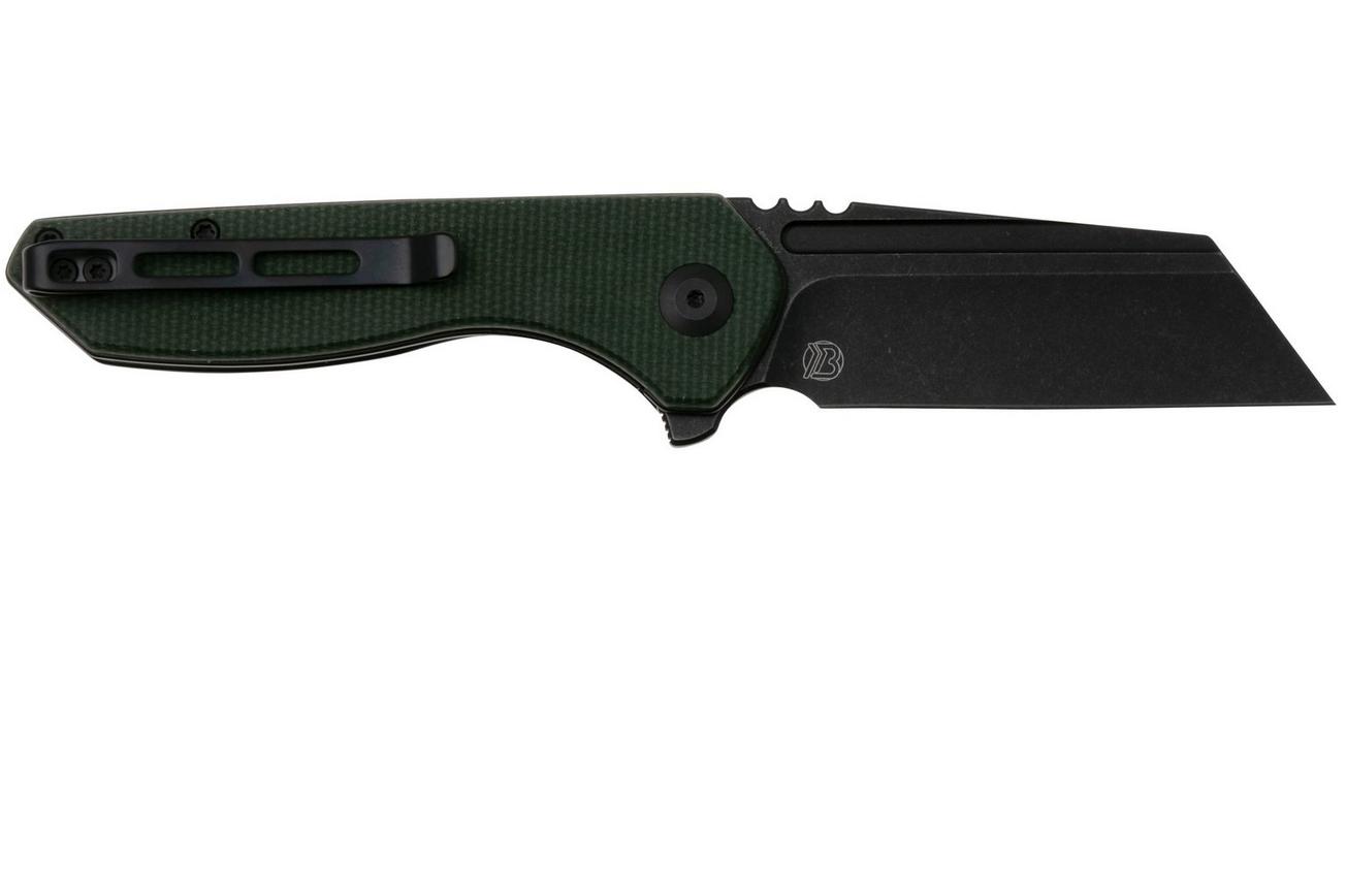 Civivi ExOne C23036-3 Blackwashed Nitro-V, Green Canvas Micarta zakmes, Brian Brown design
