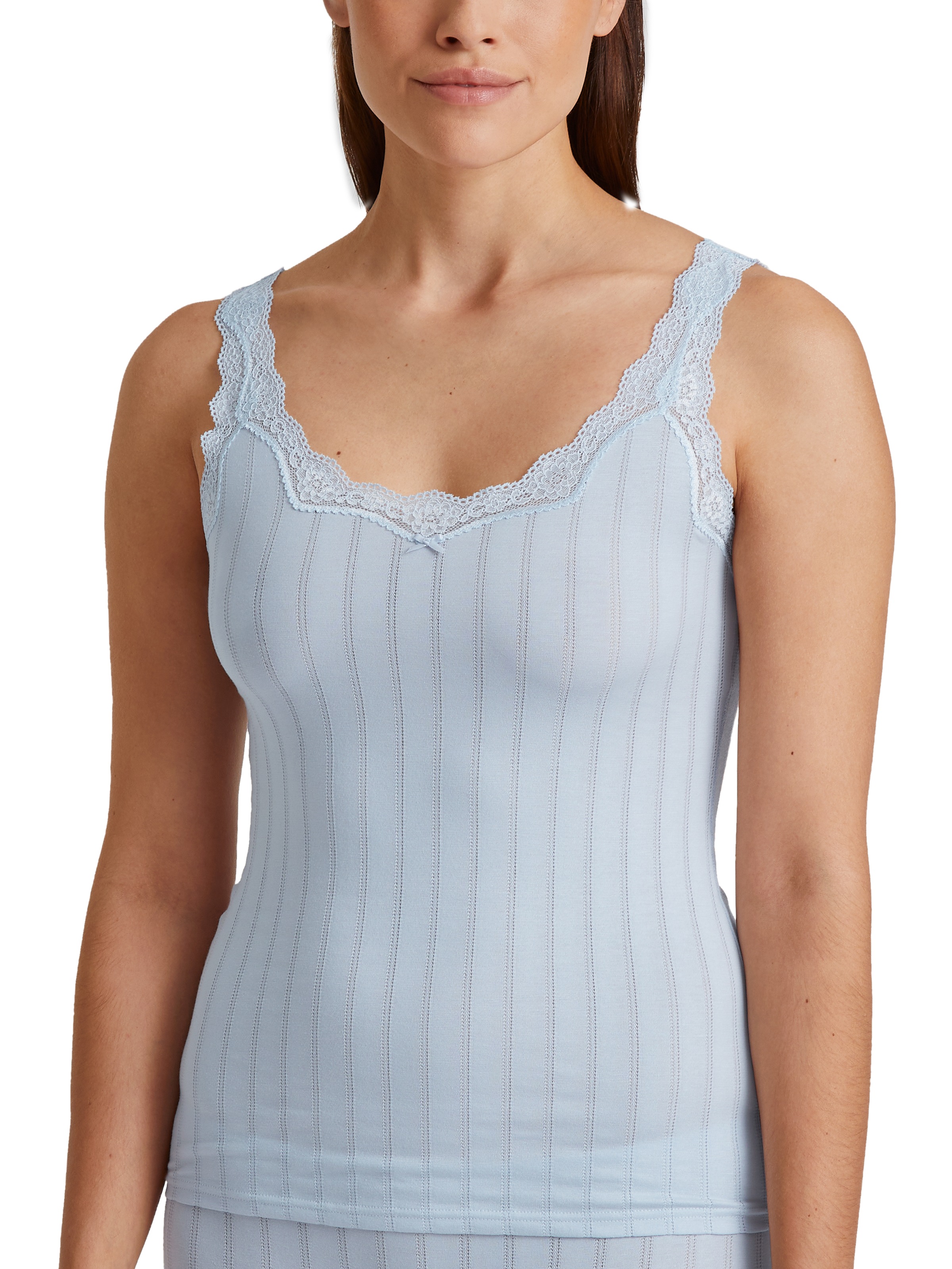CALIDA Tanktop »Etude Toujours«, zarte Spitze, Nadelstreifen-Design, Cotton-Mix, elastisch