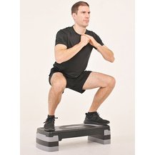 Stepper de fitness, bleu/gris