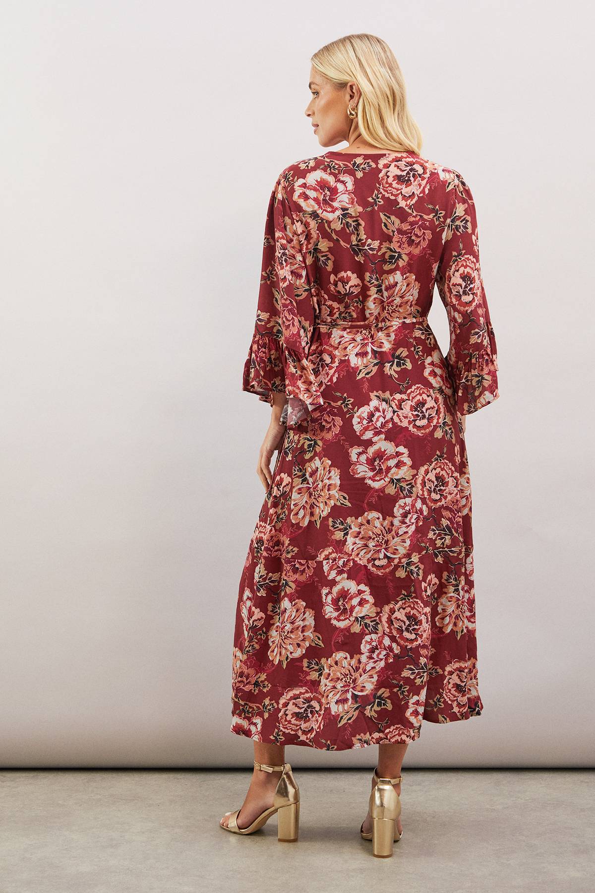 Wallis Robe Portefeuille en Viscose à Imprimé Floral Petite