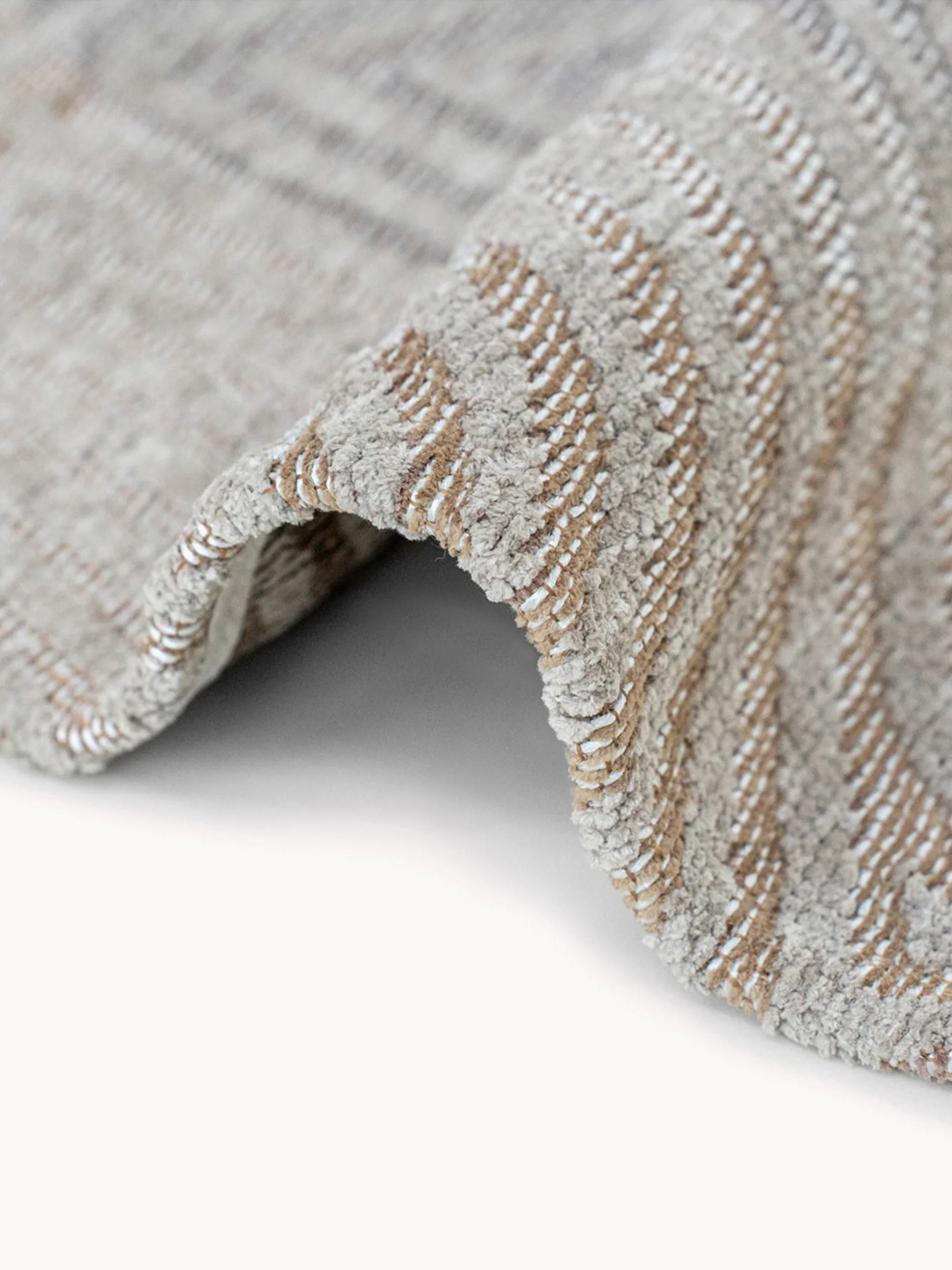Rond jacquard in- & outdoor vloerkleed Coral, wasbaar