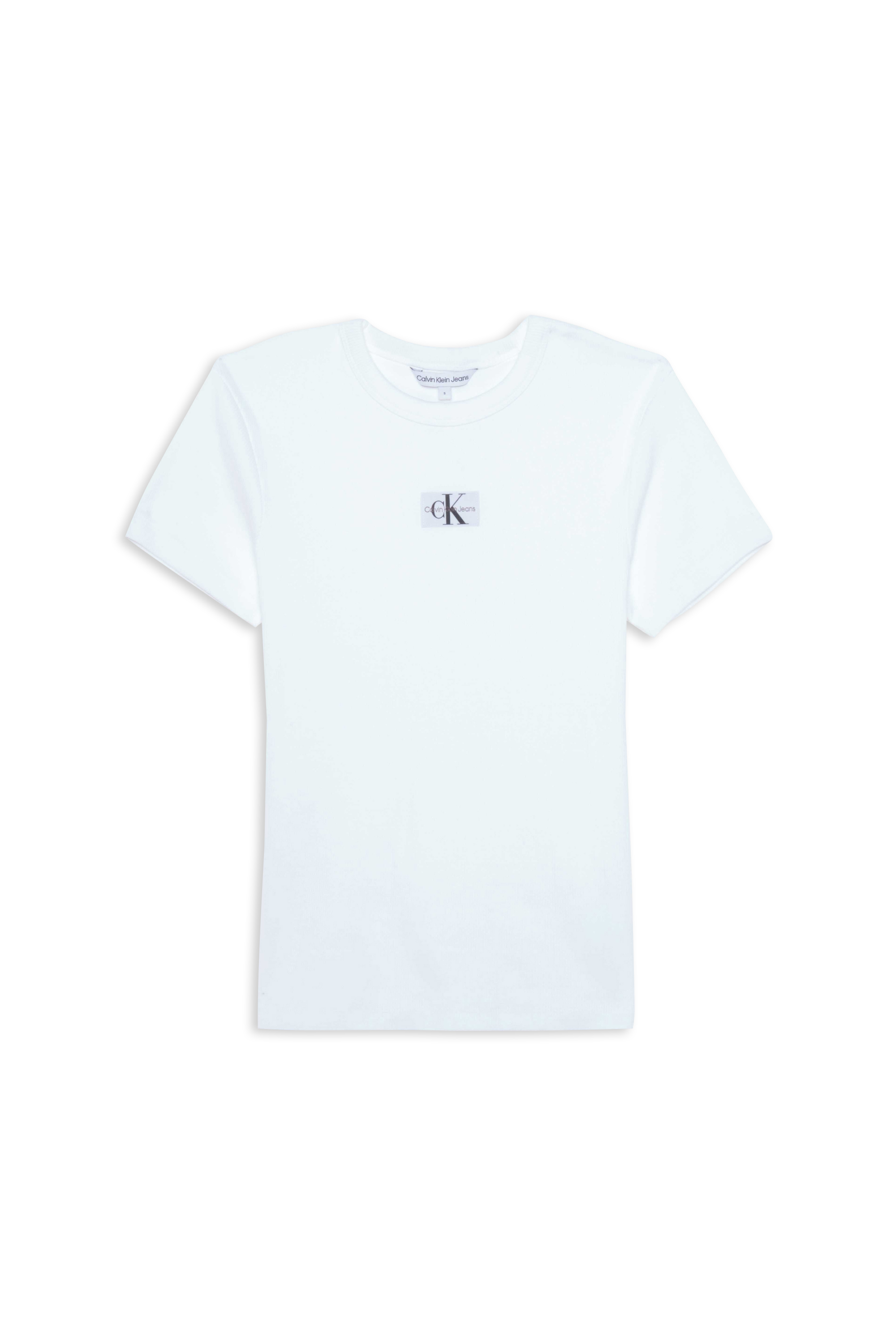CALVIN KLEIN JEANS T-shirt WOVEN LABEL RIB REGU Blanc