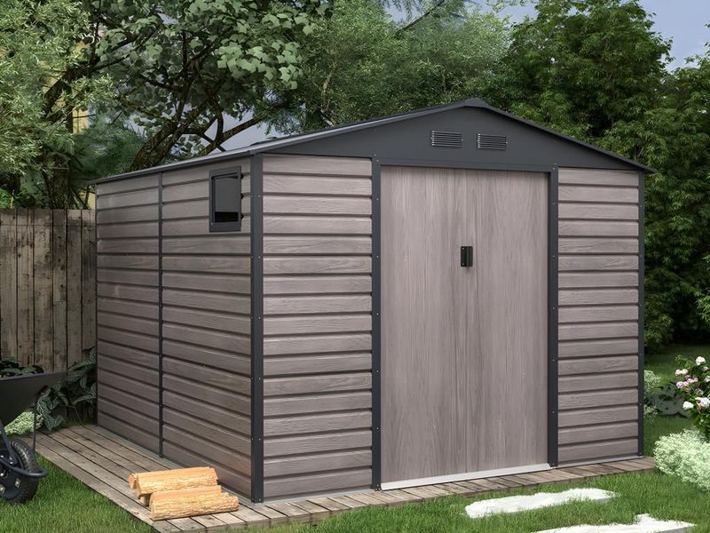 ADELMO - Tuinhuisje - Grijs - Gegalvaniseerd Staal - 8,94 m²