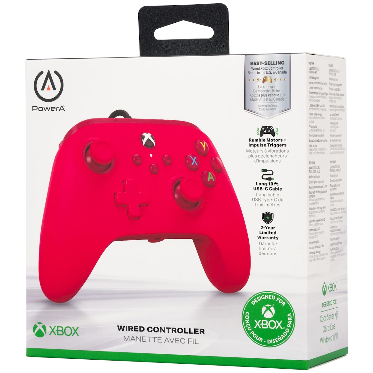 PowerA Xbox USB-C kablet kontroller (rød)