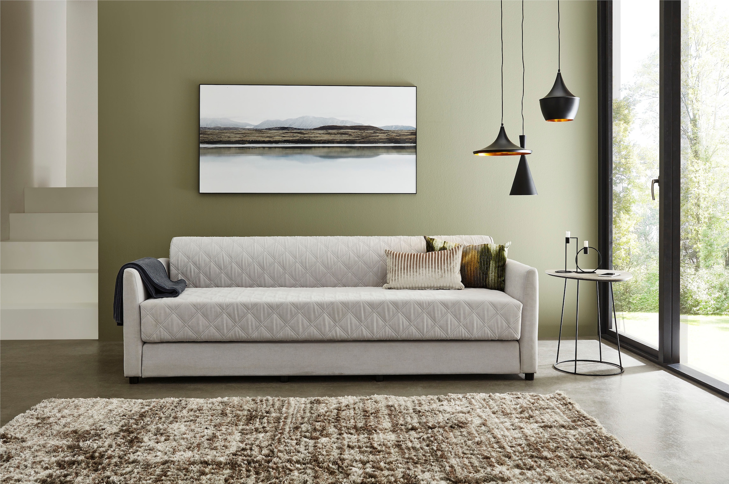 ATLANTIC home collection Schlafsofa »Ken« mit Bettfunktion, inklusive Topper mit abnehmbarem Bezug