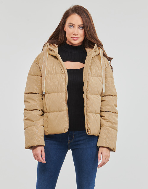 Guess - 4G LOGO HOODED PUFFA - Camel