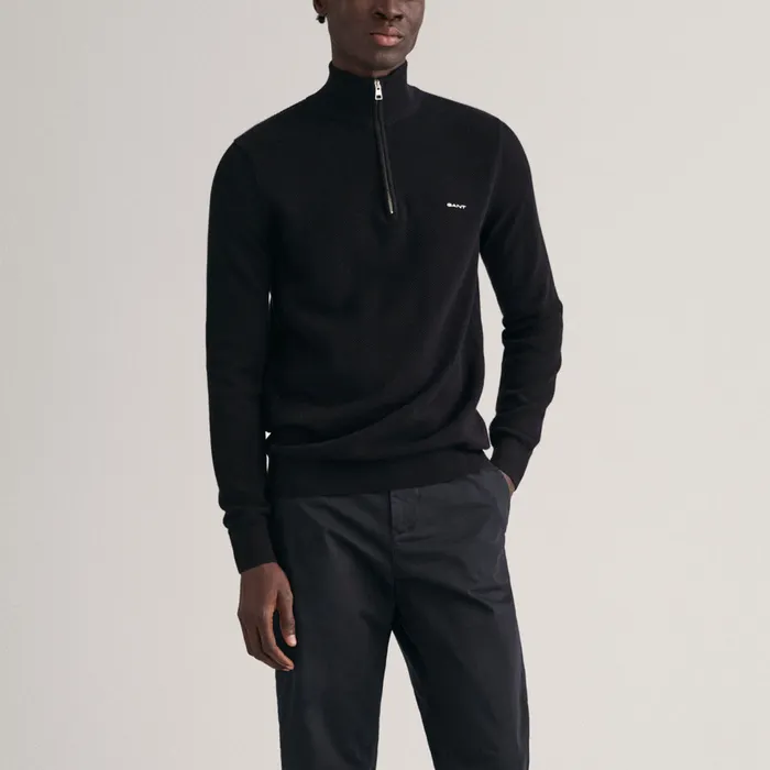 Gant Pique Half Zip Sweater Heren