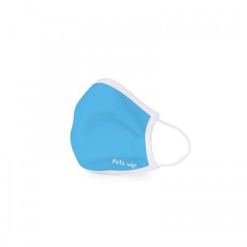 Máscara facial para animais de estimação, personalizável, aprovada e lavável, azul.