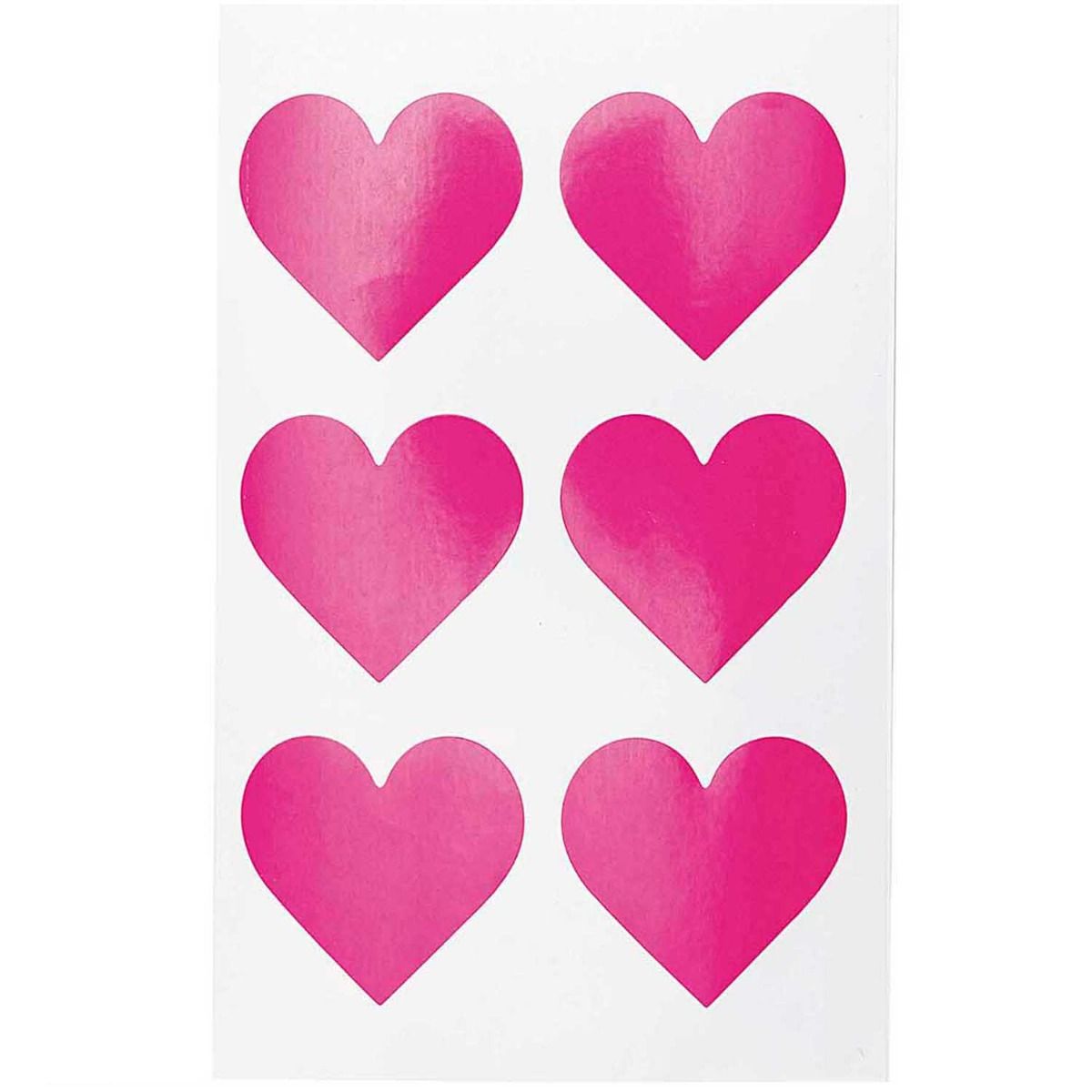Planches de 6 stickers coeurs rose Rico Design