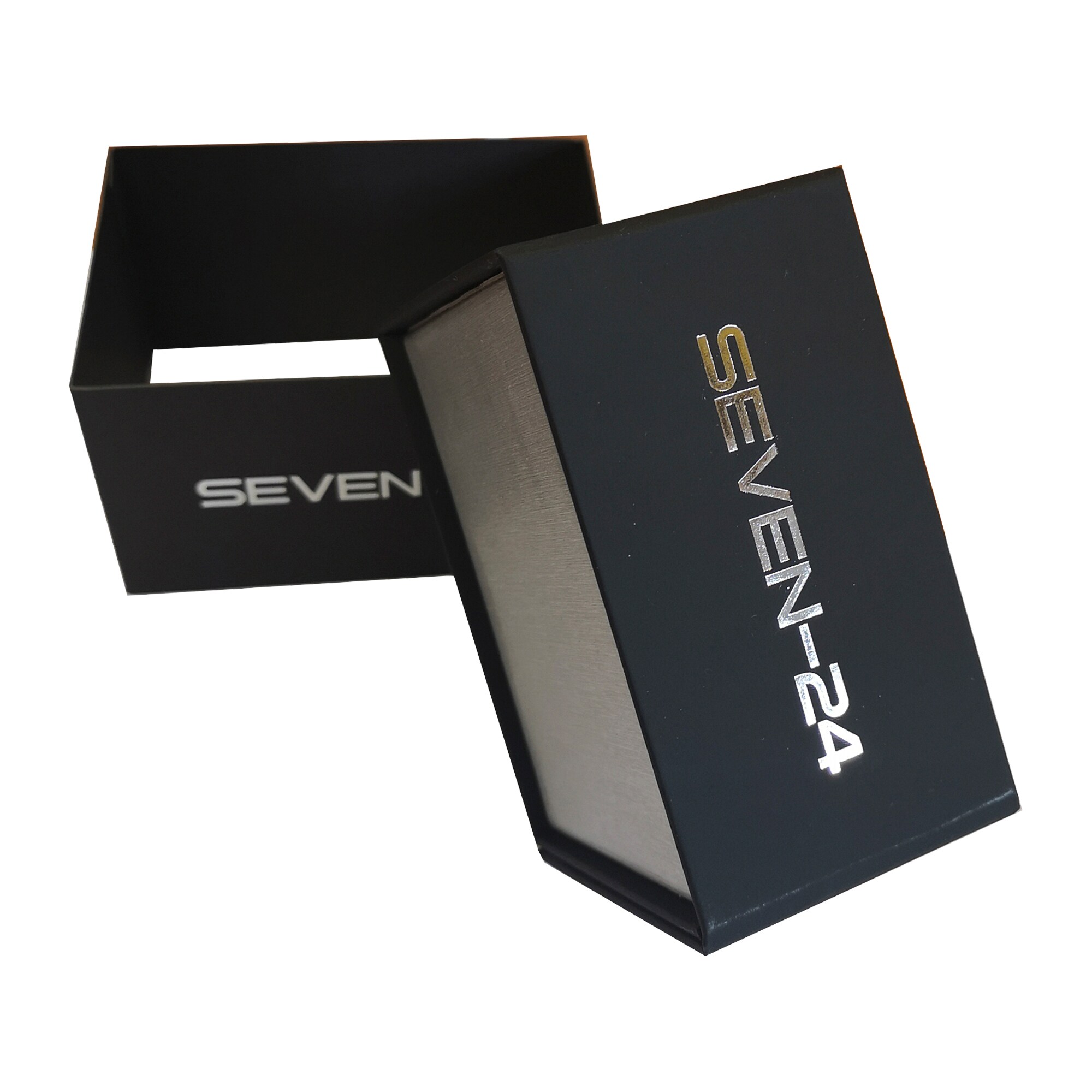 Seven-24 Armband Edelstahl mit braunem Leder