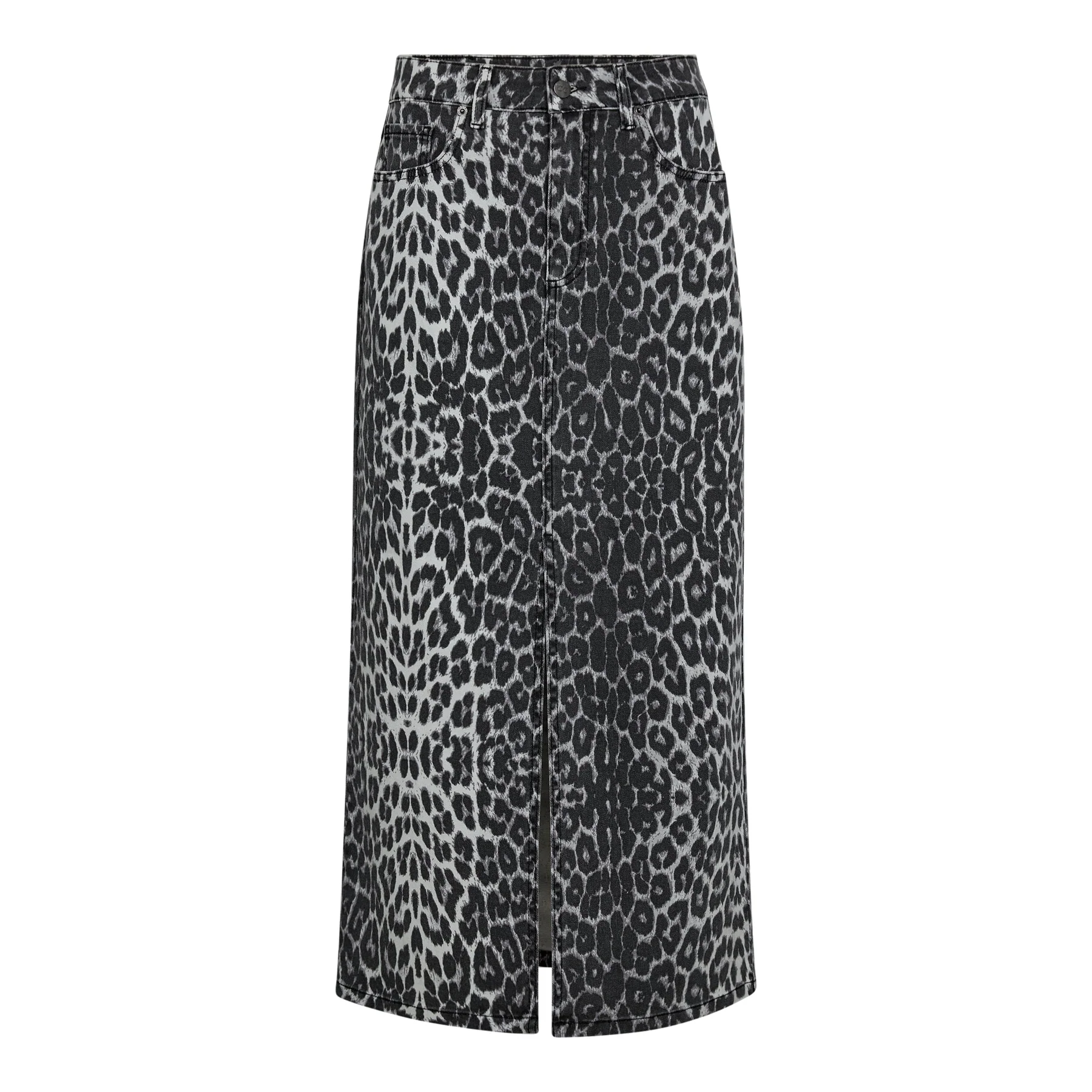 Co´Couture Leocc Denim Slit Skirt 34110 140 dark grey