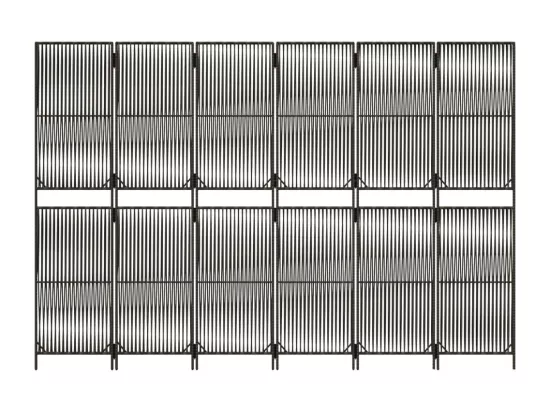 Cloison de séparation 6 panneaux gris résine tressée