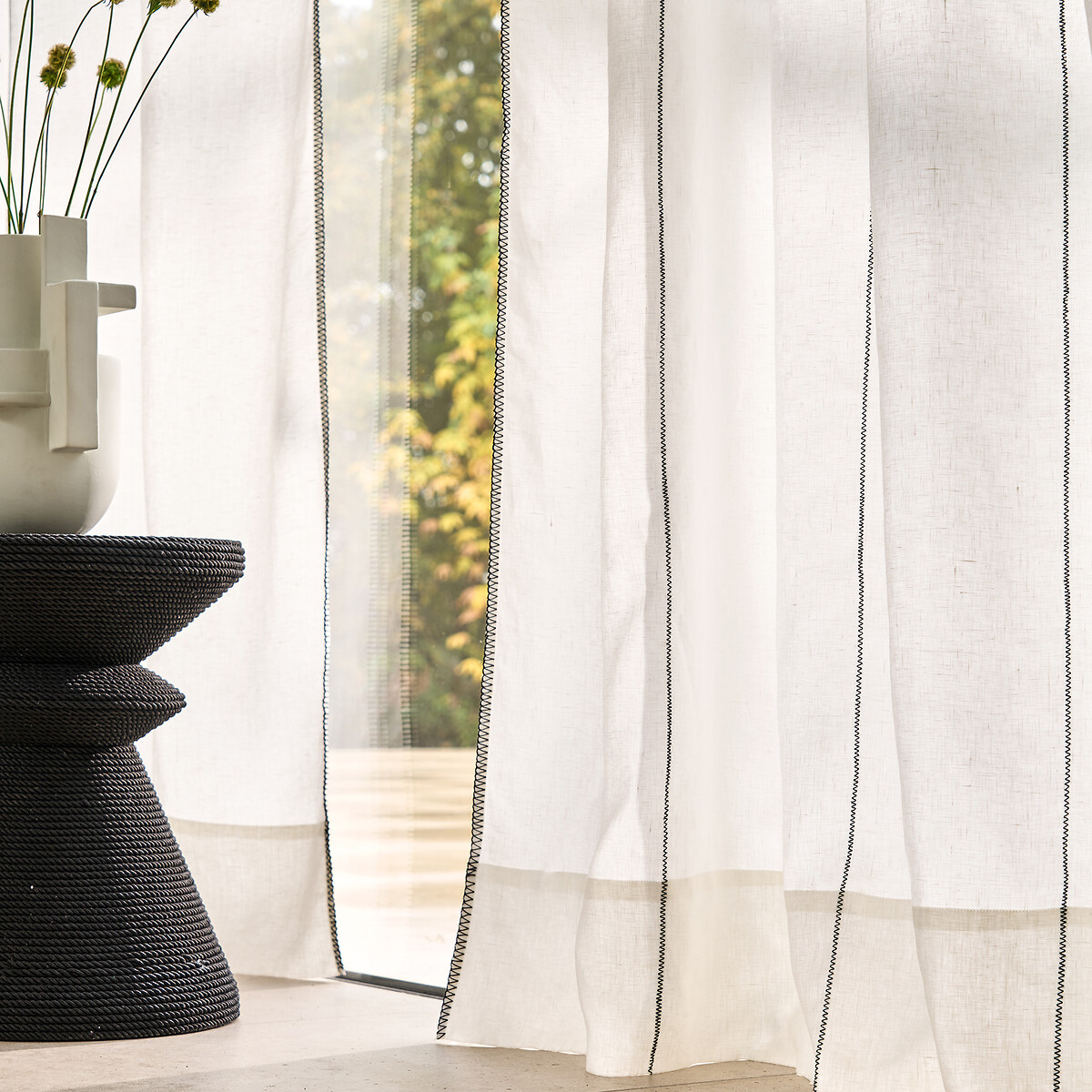 AM.PM<br>Cortina de linho lavado com laços ocultos, Tojos