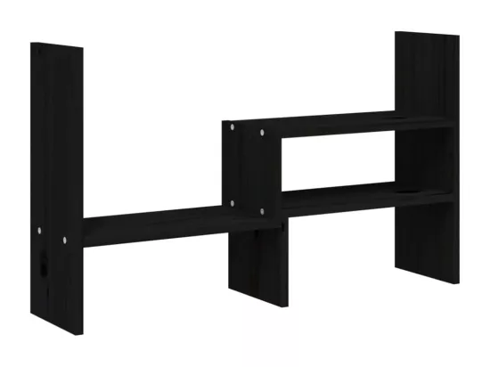Support pour moniteur Noir (39-72)x17x43 cm Bois de pin solide
