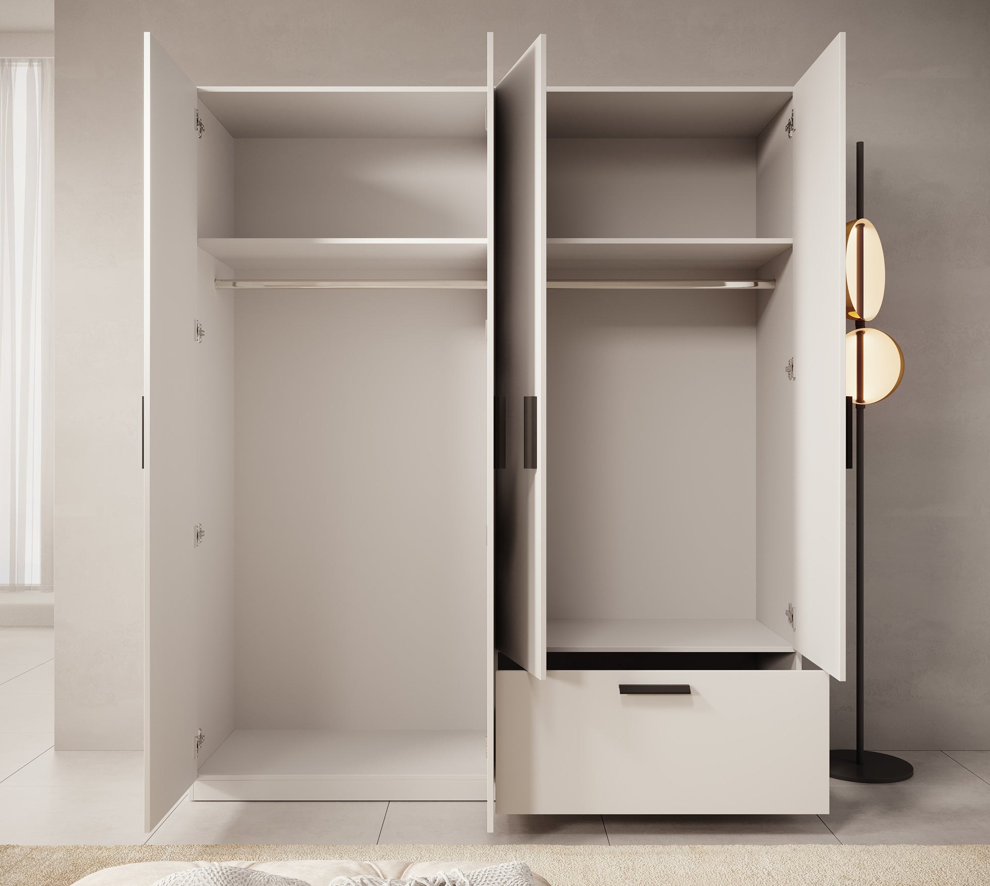 Meubella - Kledingkast Lillian - Wit - 180 cm