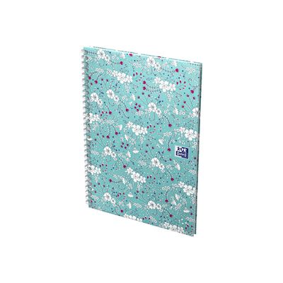 Oxford Floral - Carnet de notes à spirale - B5 - 120 pages - petits carreaux