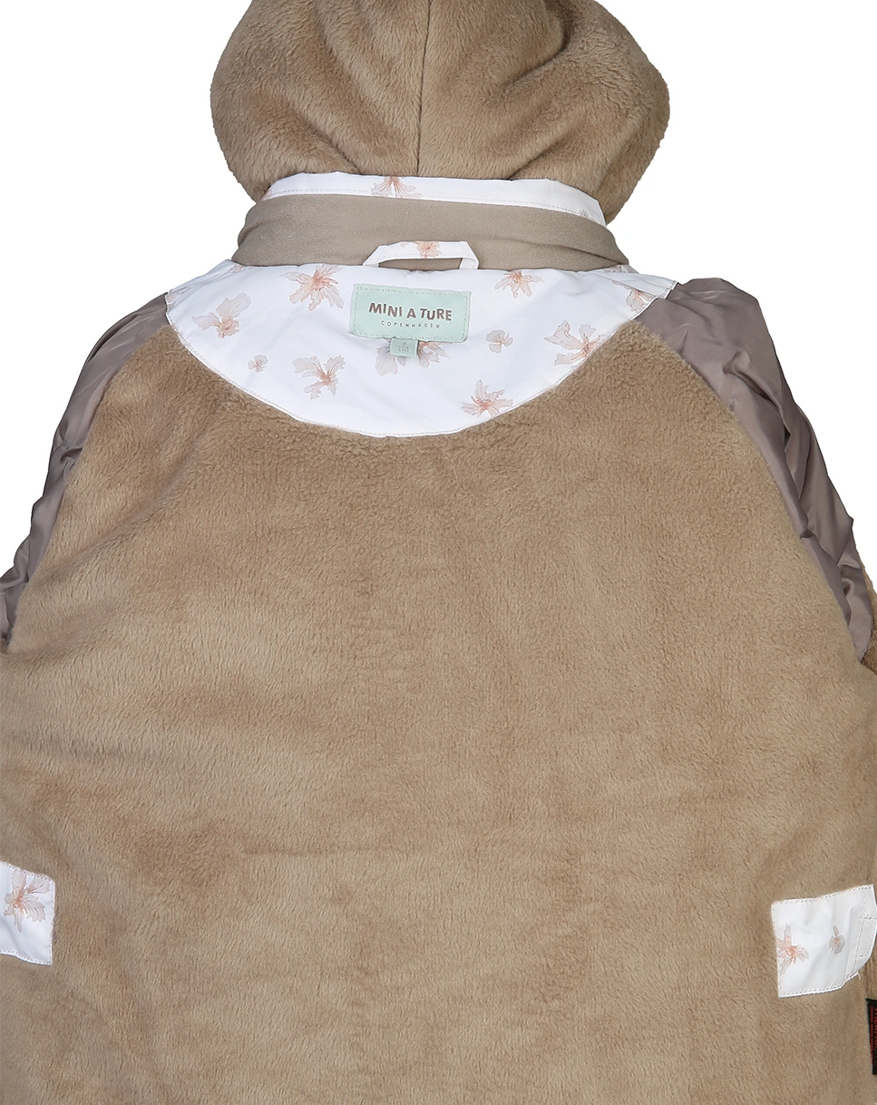Winterjacke MATWANG AOP mit Kunstfell in papyrus white