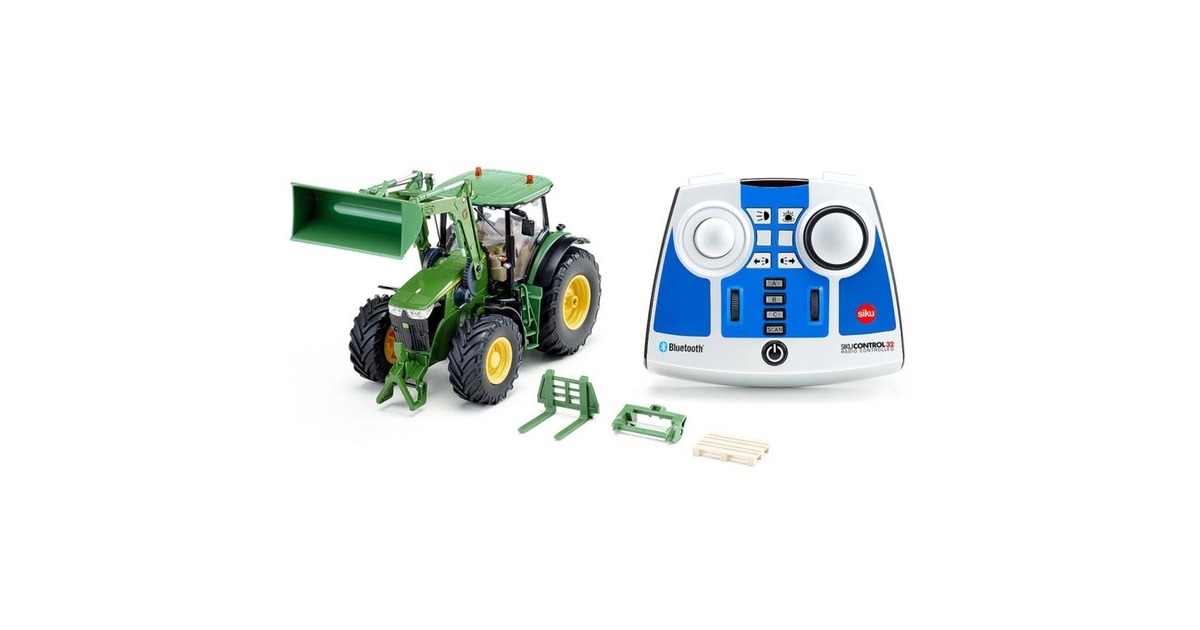 SIKUControl32 - John Deere 7310R met frontlader en Bluetooth afstandsbedieningsmodule RC  (6795)