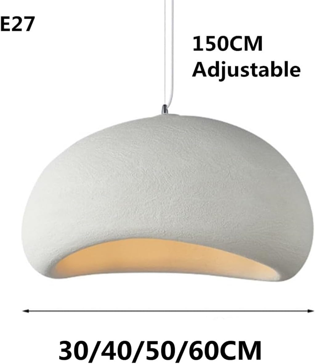 60CM Moderne Hängeleuchte für Esszimmer Küche Insel Licht Flur Restaurant Kronleuchter E27 Sockel Weißer Japanische Wabi-Sabi Stil Vogelnest Form Pendelleuchte Beleuchtung Leuchte