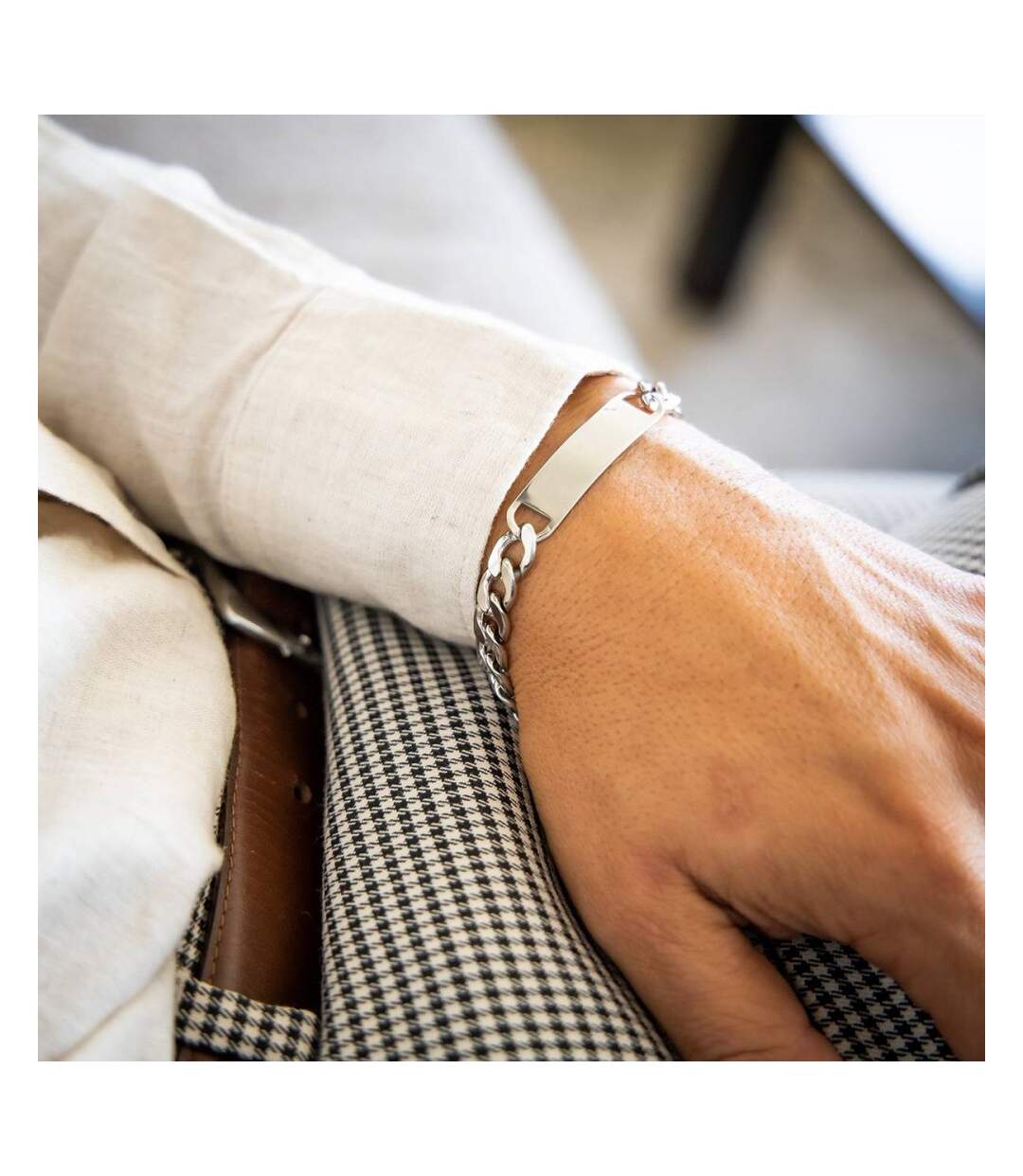 Somptueuse Gourmette Bracelet Acier Femme
