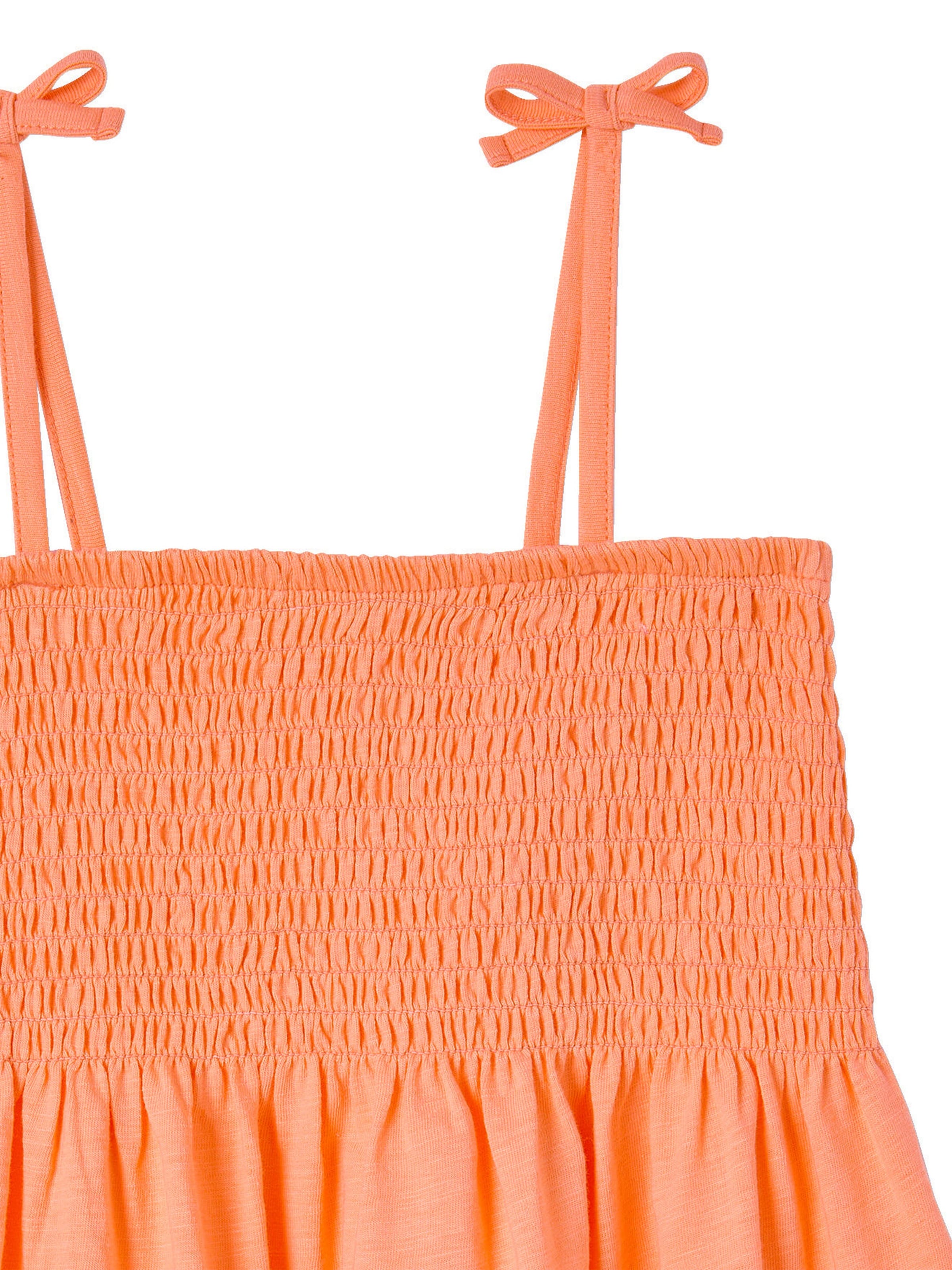 Vertbaudet Gesmoktes Mädchen Trägerkleid mandarine